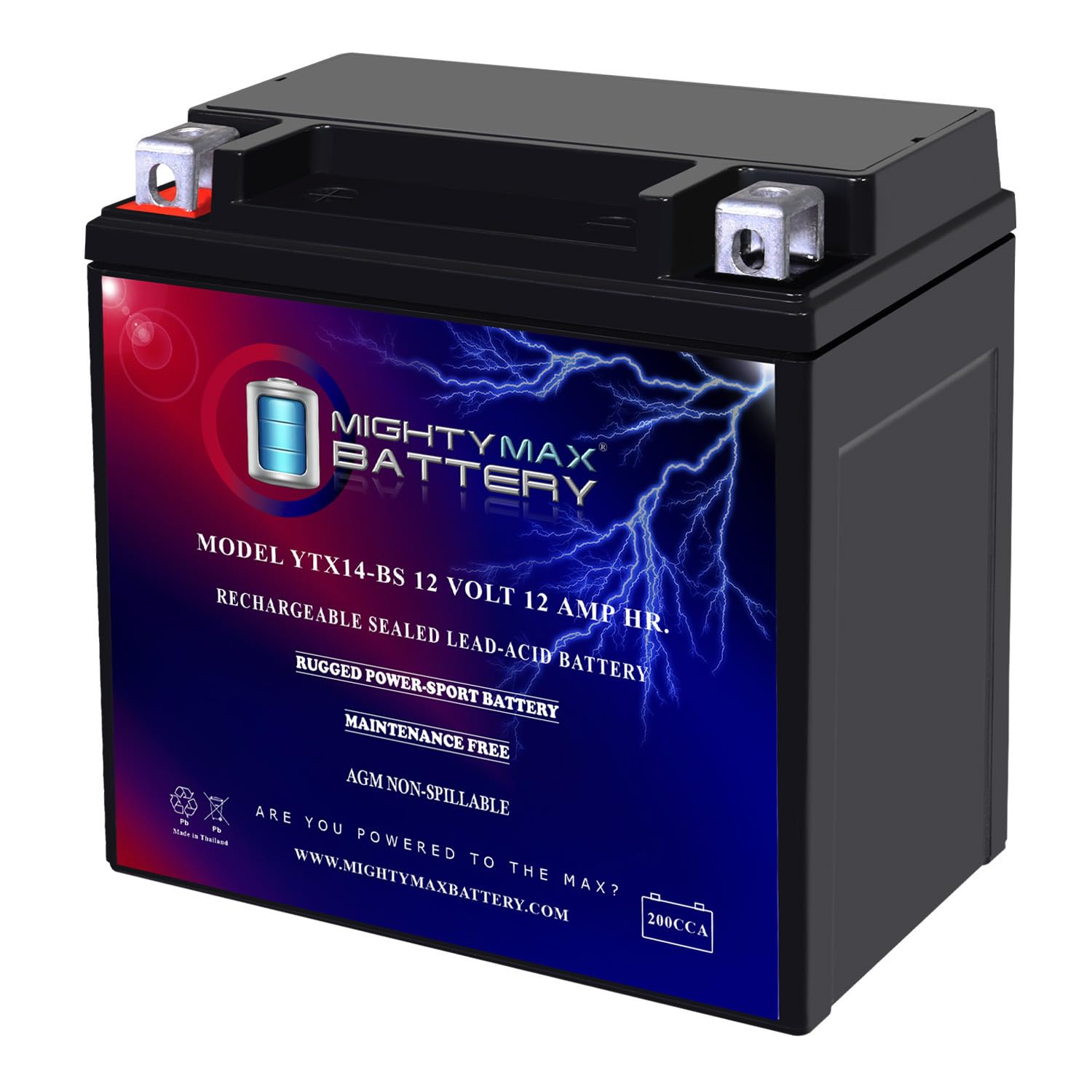 Mighty Max Battery YTX14-BS Battery for Suzuki 650 AN650 Burgman 2003-2014 Brand Product