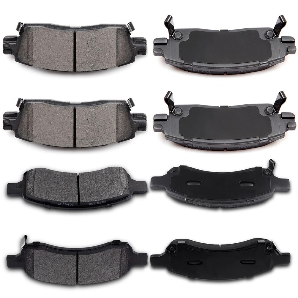 Cciyu D1169 D883 Front & Rear Disc Brake Pads Kit For Buick Enclave 2008-2017,For Chevrolet Traverse 2009-2017,For Gmc Acadia 20