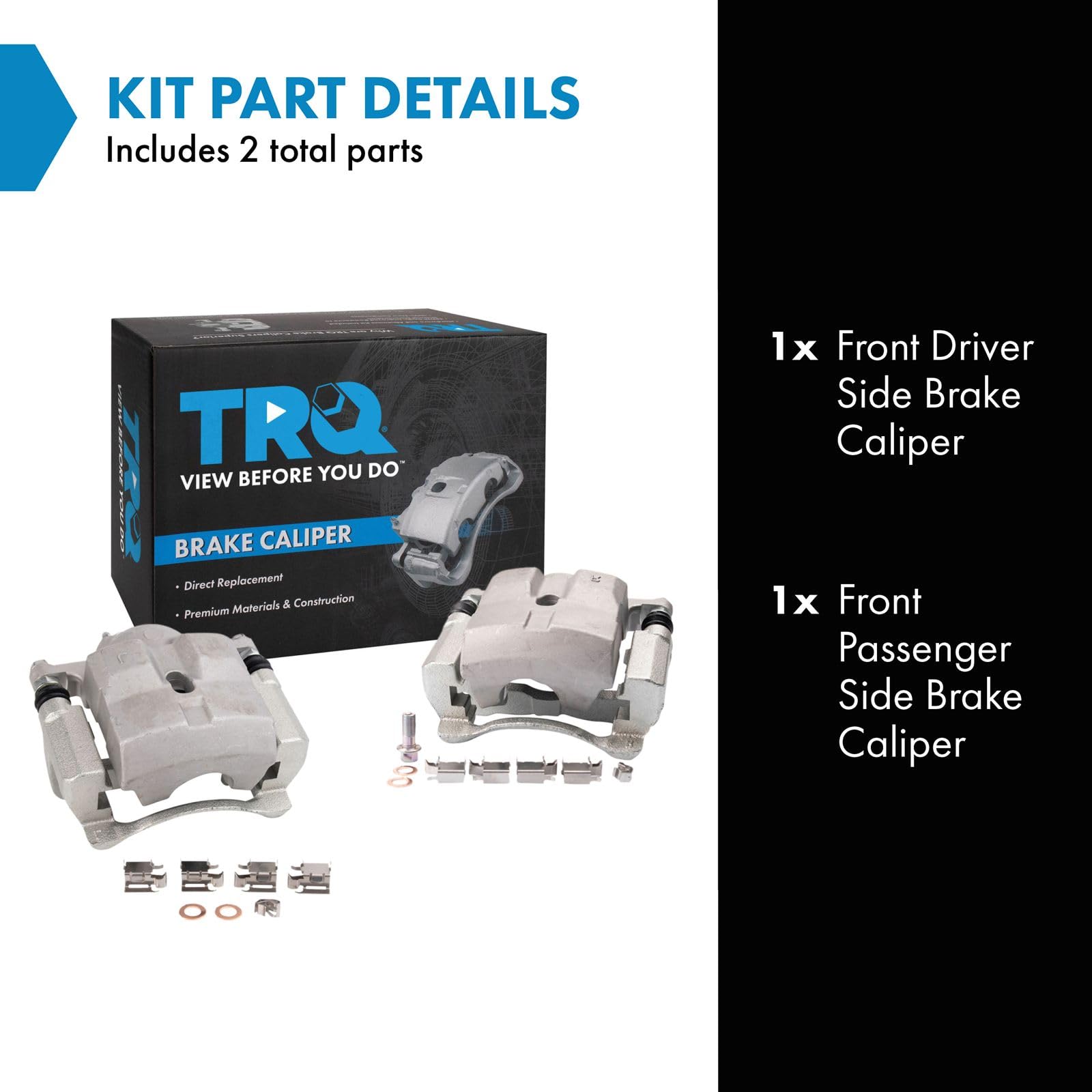 Trq Front Brake Caliper Set Compatible With 2011-2016 Lexus Ct200H 2010-2018 Toyota Prius 2012-2015 Prius Plug-In 2018 Prius Pri