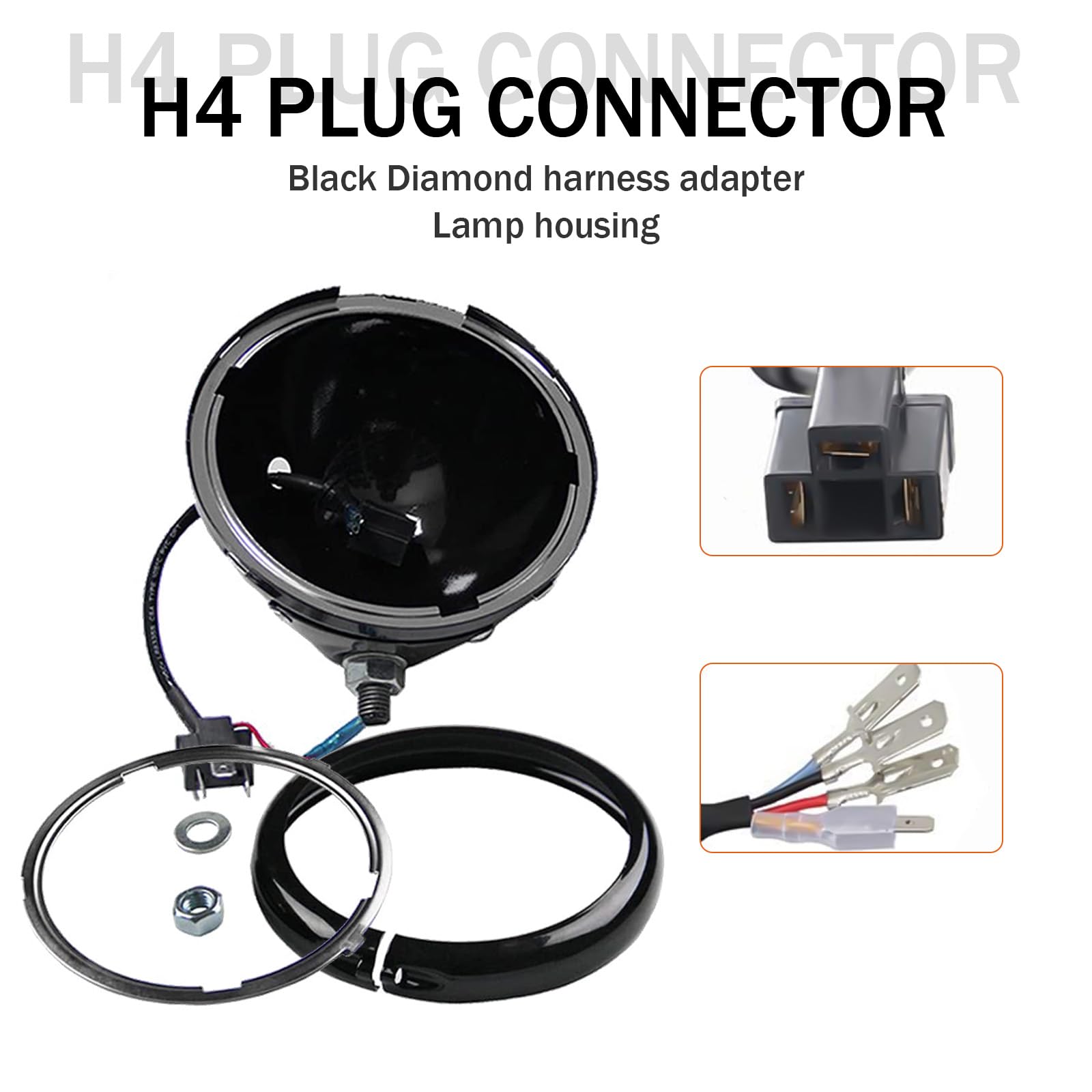 Vosicky Motorcycle 5 3/4'' 5.75 Inch Led Headlight Housing Bucket For Fxwg Chopper (Black)