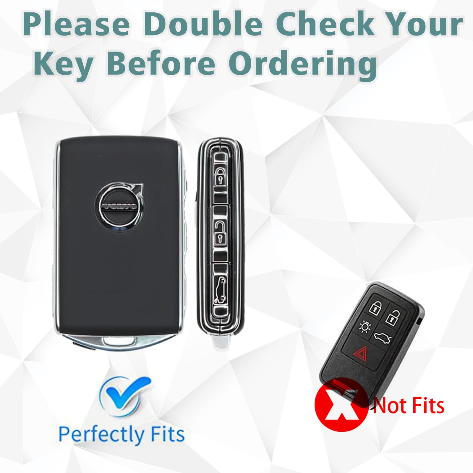 Keycov Key Fob Cover For Accessories Keychain Keyshell Ring Case Compatible With Xc90 Xc60 Xc40 S60 S90 V60 V90 Polestar 1 Poles