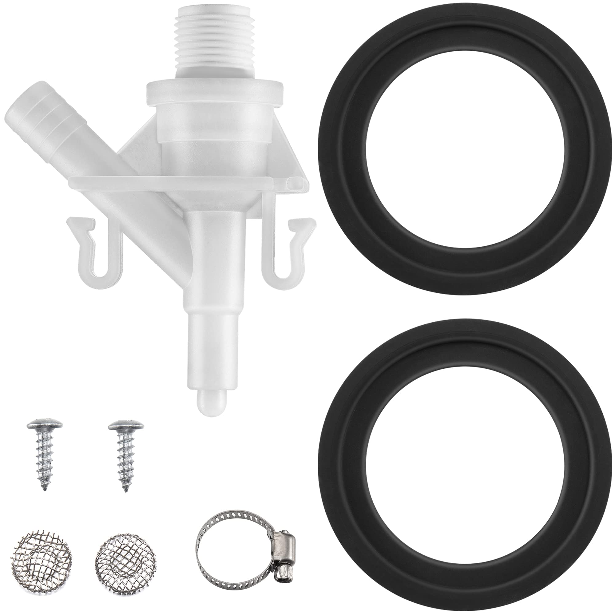 385311641 Water Valve Kit, Plastic Rv Camper Toilet Valve Parts For Pedal Flush Valve Toilets Compatible With Sealand 300 310 311 320 And 321 Series Rv Marine Toilet Flush Valve Replacement (2 Pieces)