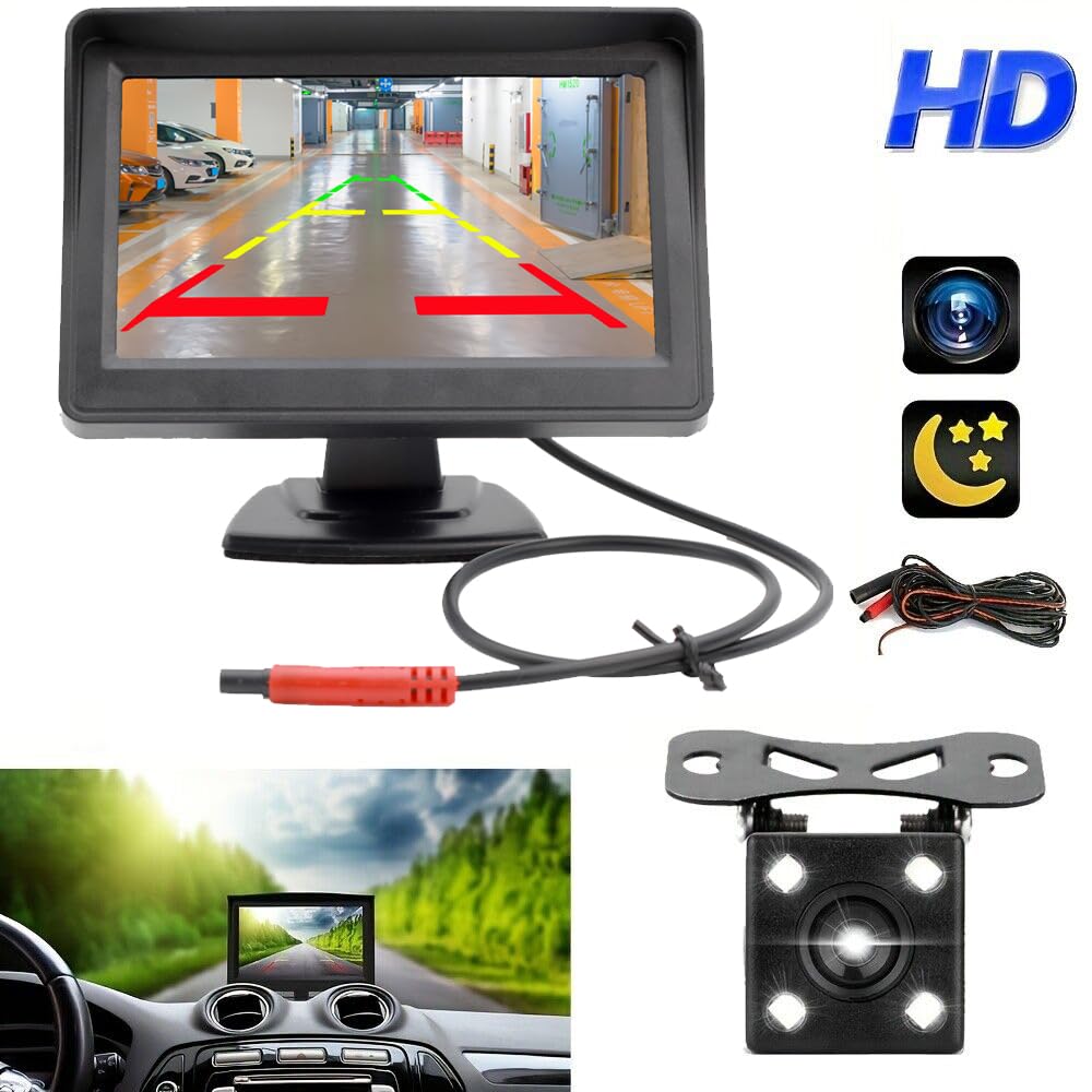 4.3 Inch Tft Lcd Car Monitor Vehicle Rear View Reverse Backup Car Led Camera Video Parking System For Cars,Trucks,Pickups,Suvs,