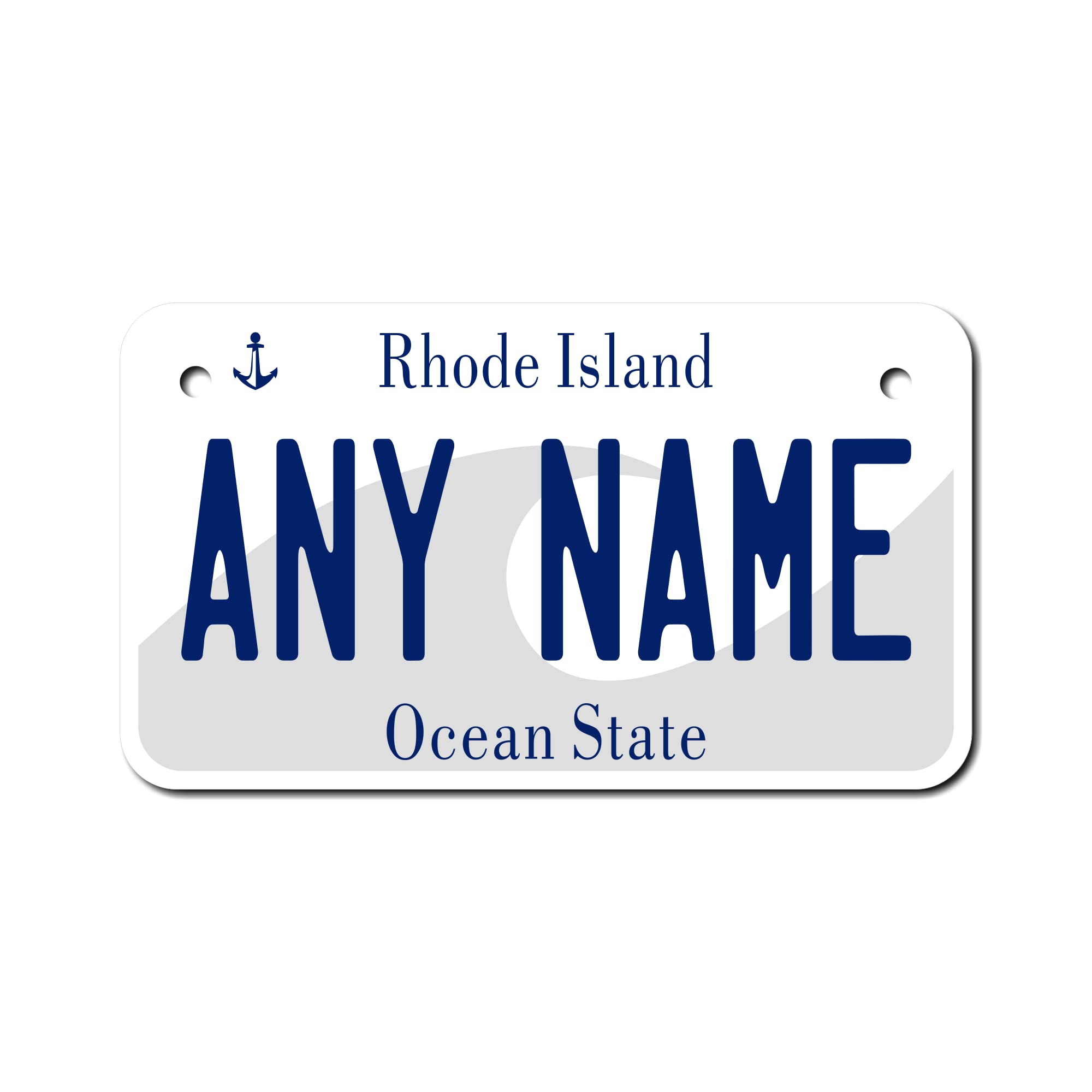 Teamlogo - Personalized Rhode Island License Plate - Custom Aluminum Name, Text, Number Plate - Customized Golf Cart Accessories