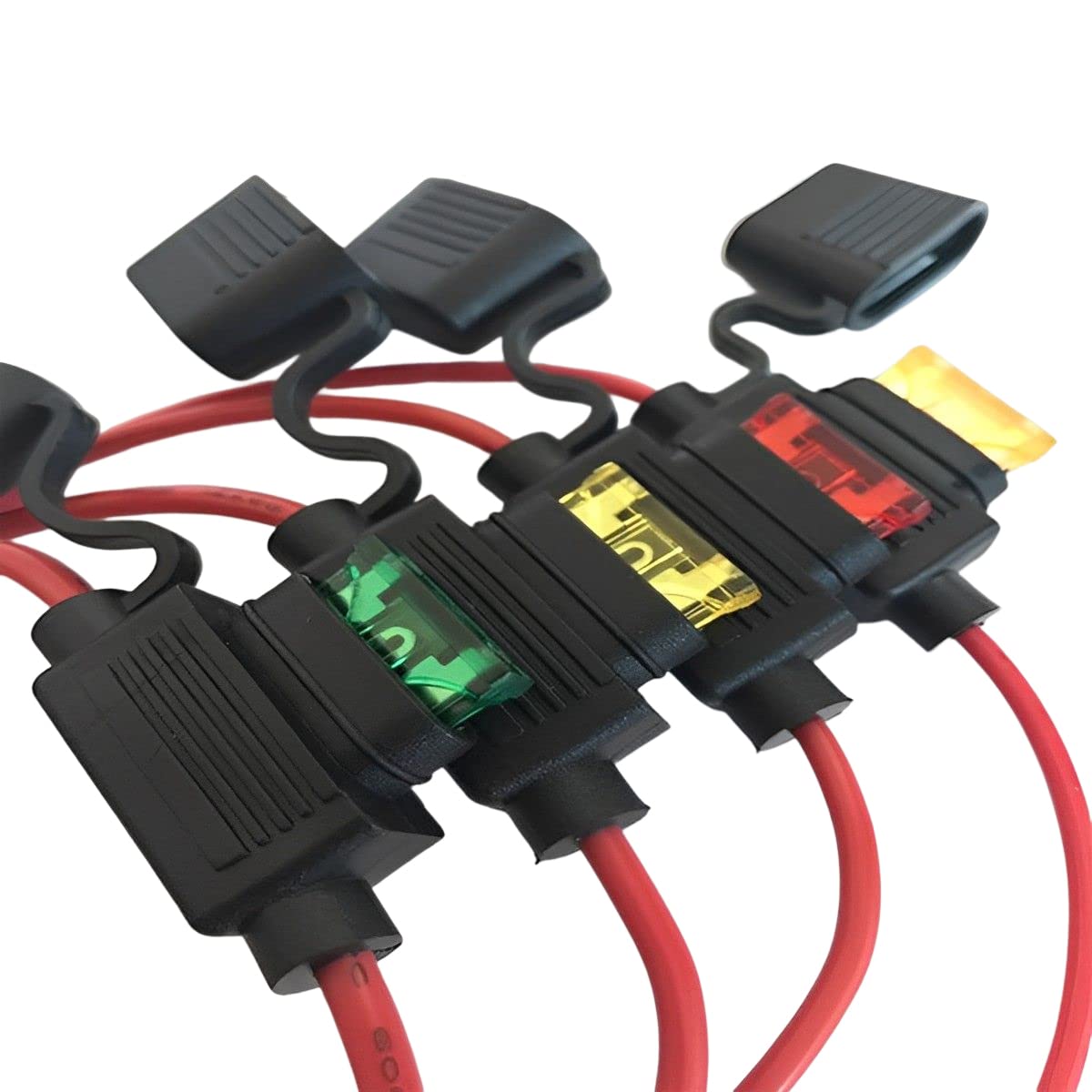 5Pcs Inline Fuse Holder, 10/12/14 Awg Gauge Copper Wire, Waterproof Atc/Ato Blade Fuse, Automotive Accessories Universal For Car