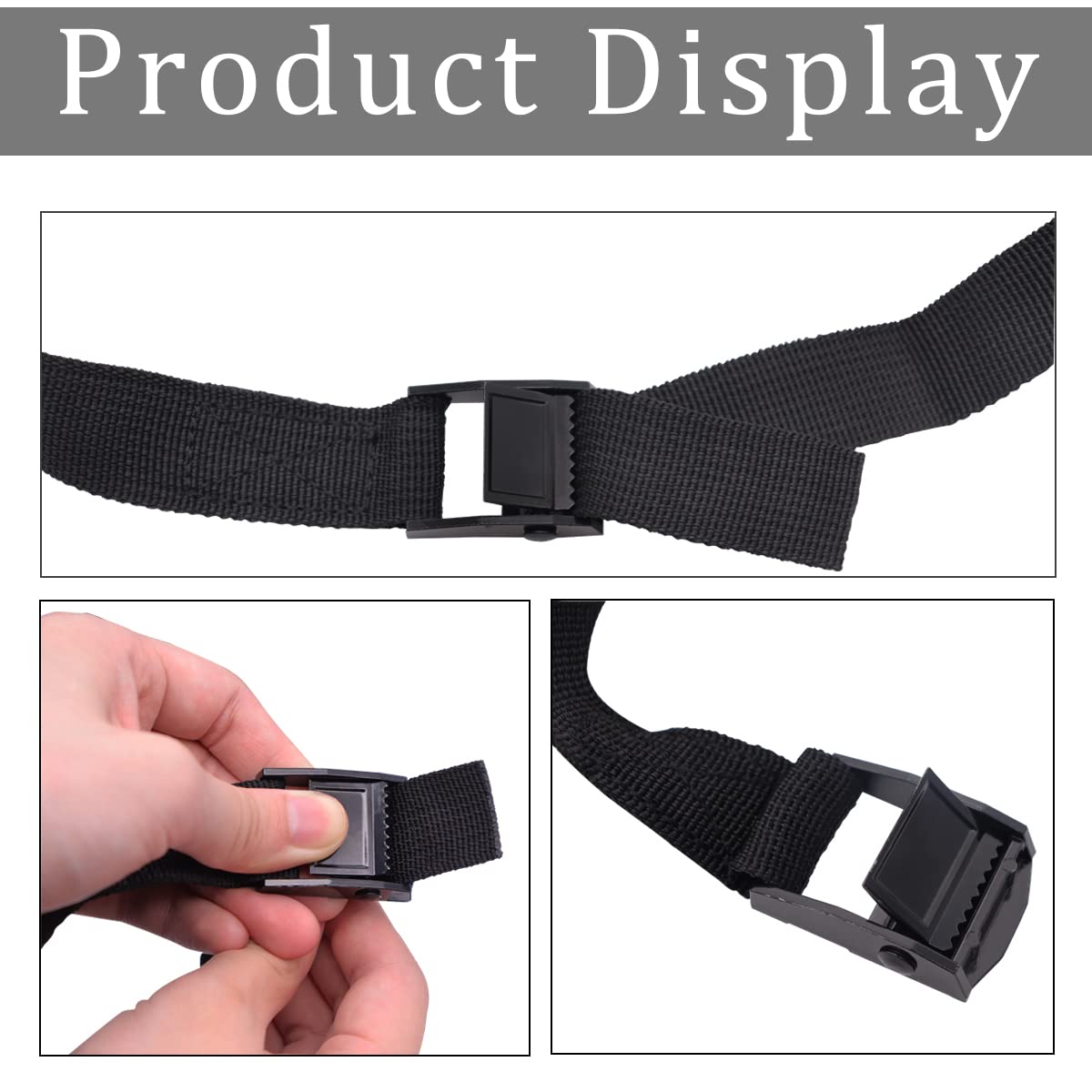 Ruibapa 1'' X 48''(4Ft) Battery Tie Down Strap Kit With Stainless Steel Cam Buckle, Stainless Steel Bracket And Ss Screws For Bo