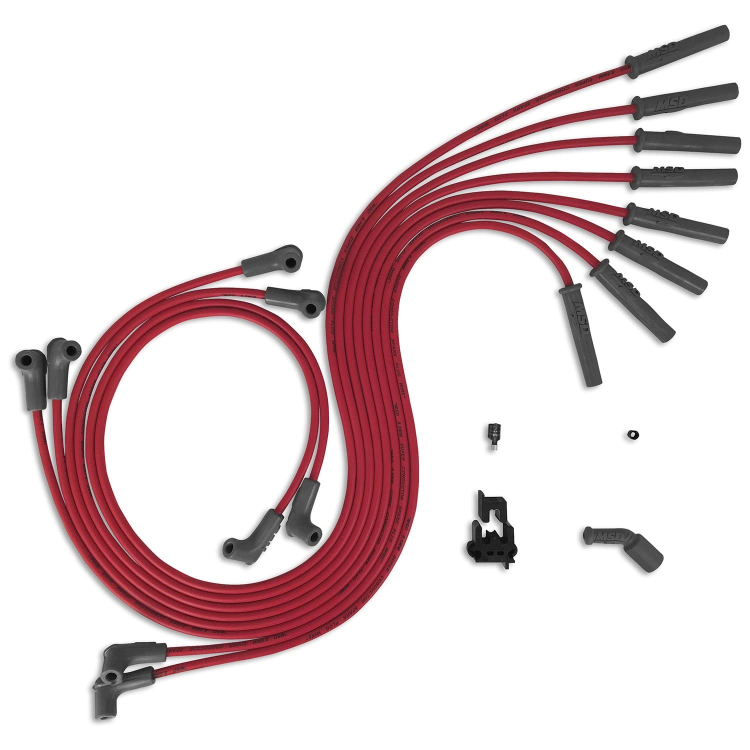 Msd 32079 Super Conductor Spark Plug Wire Set, Red