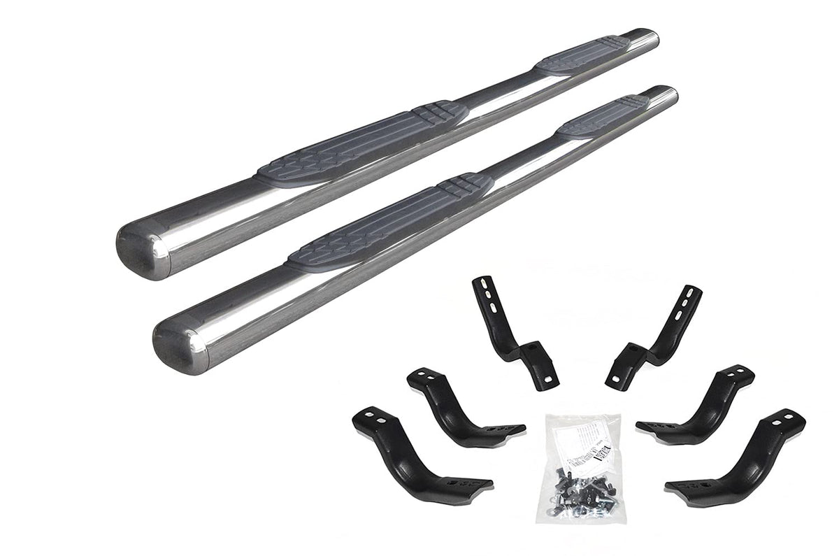 Go Rhino 104443580Ps 4' 1000 Series Side Steps With Mounting Brackets - Double Cab Only For Toyota 22-24 Tundra (Extended Cab Pickup)