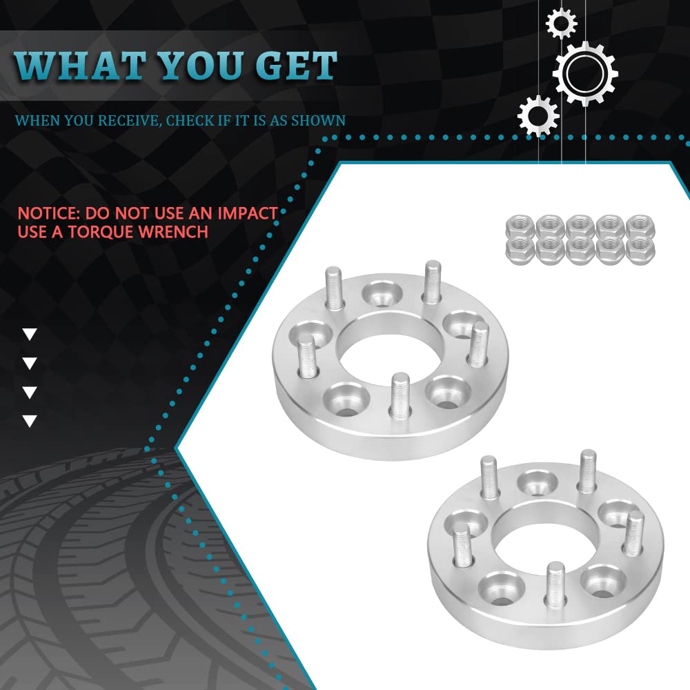 IRONTEK 1'' Wheel Adapters & Spacer 5x4.5 to 5x4.75 (74mm Bore, 12x1.5 Studs) Wheel Adapters (Change Your Bolt Pattern) FIT Chev
