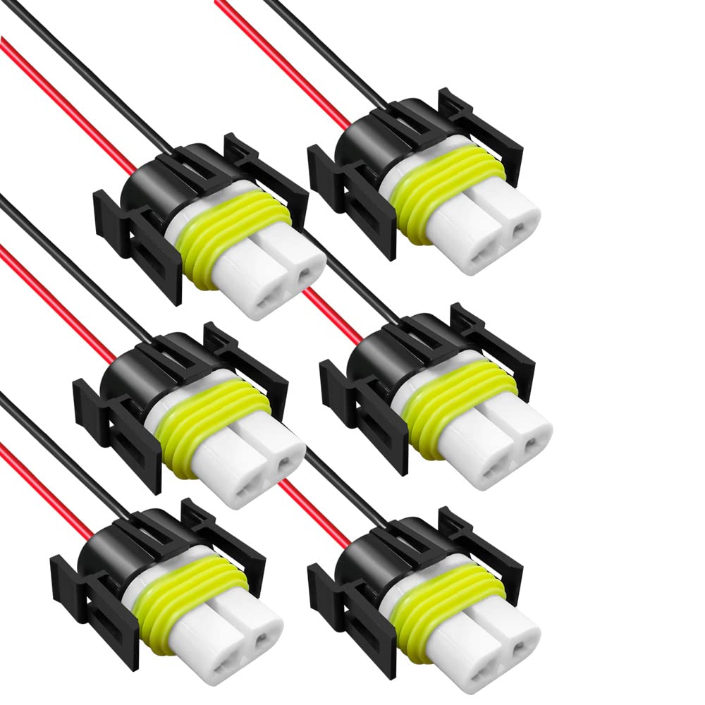 Gebildet H11 H8 880 881 High Temperature Ceramic Wire Harness Socket Female Adapter For Headlight Fog Light(6Pcs)