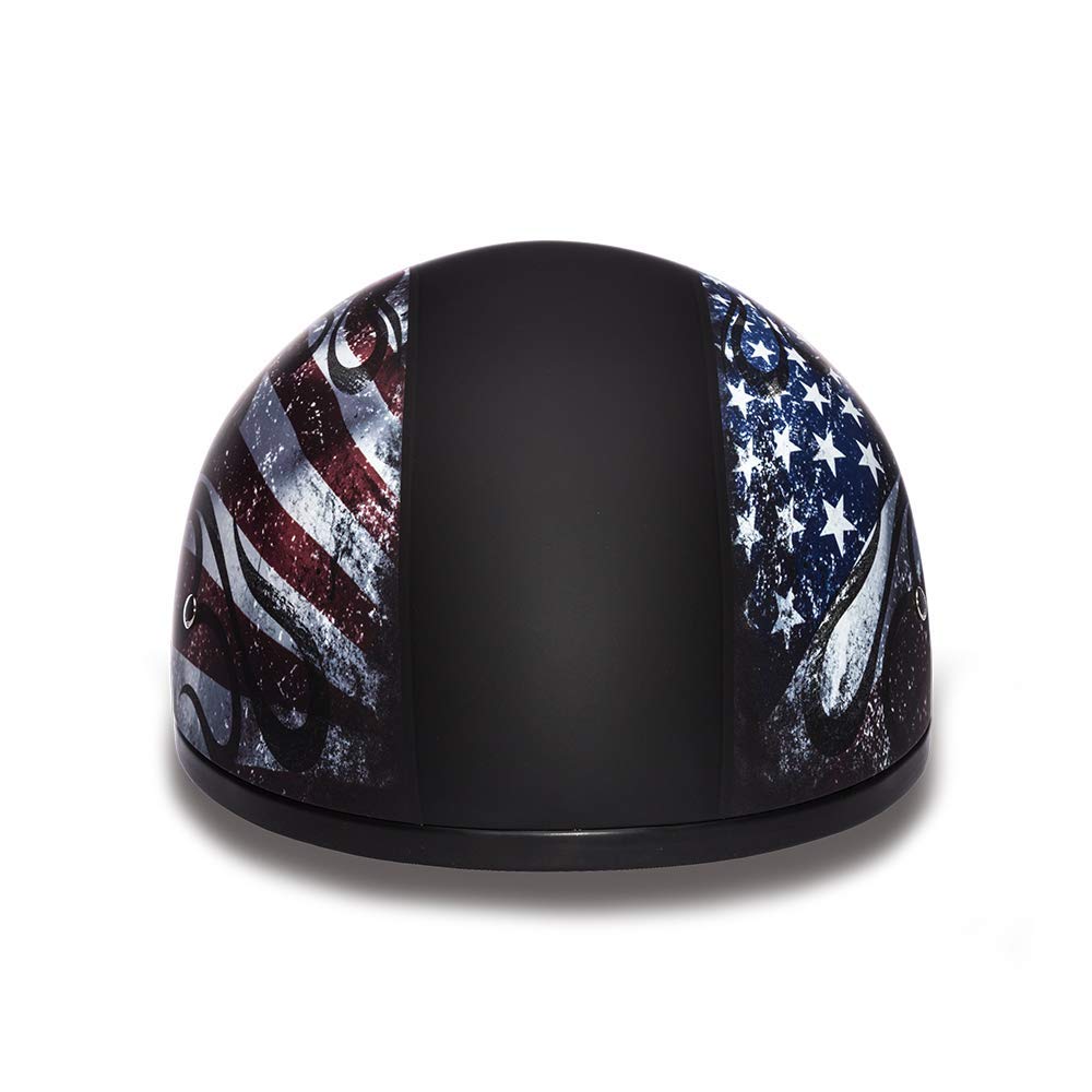 Daytona Helmets Motorcycle Half Helmet Skull Cap- Usa 100% Dot Approved