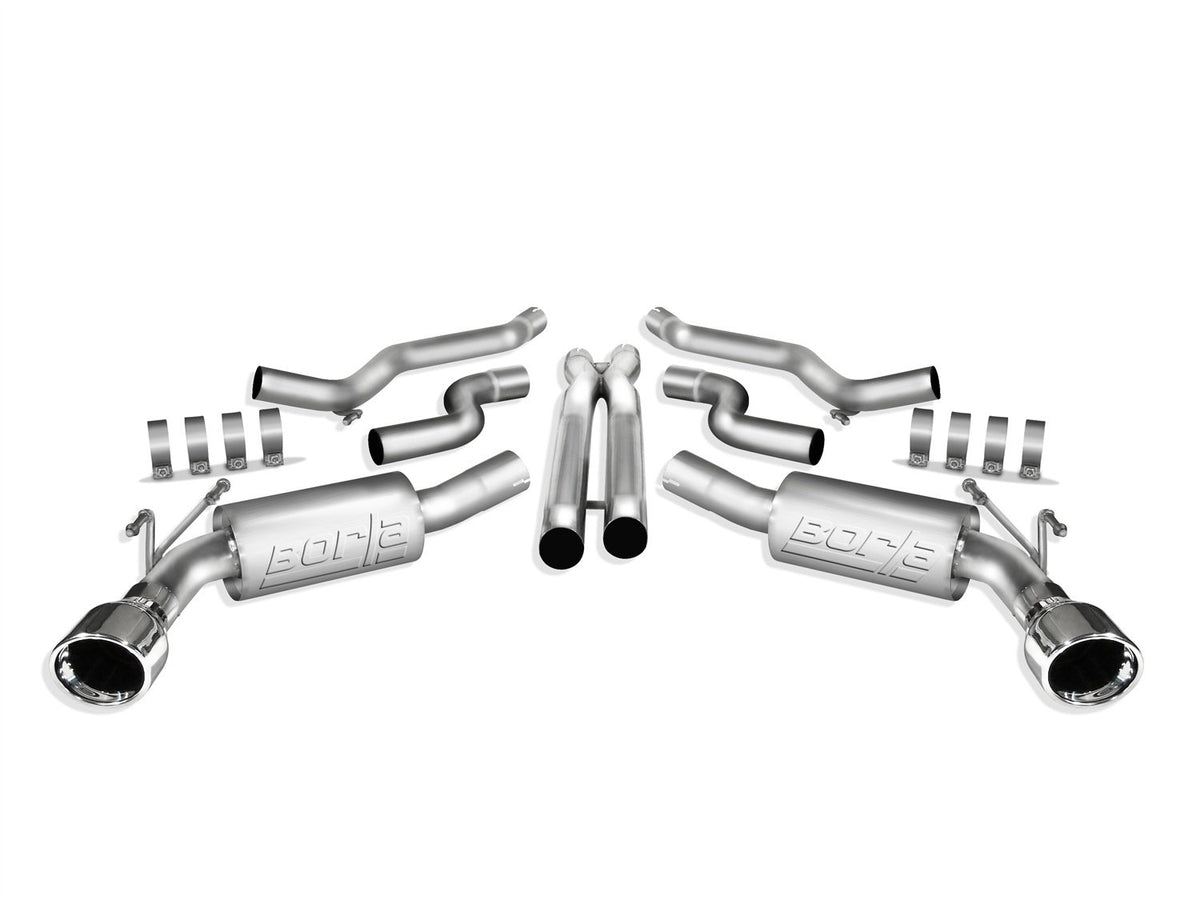 Borla 140356 Cat-Back Perf. Exhaust System For 2010-2013 Chevrolet Camaro Ss V8 T-304 Stainless Steel Atak Sound Dual Split Rear