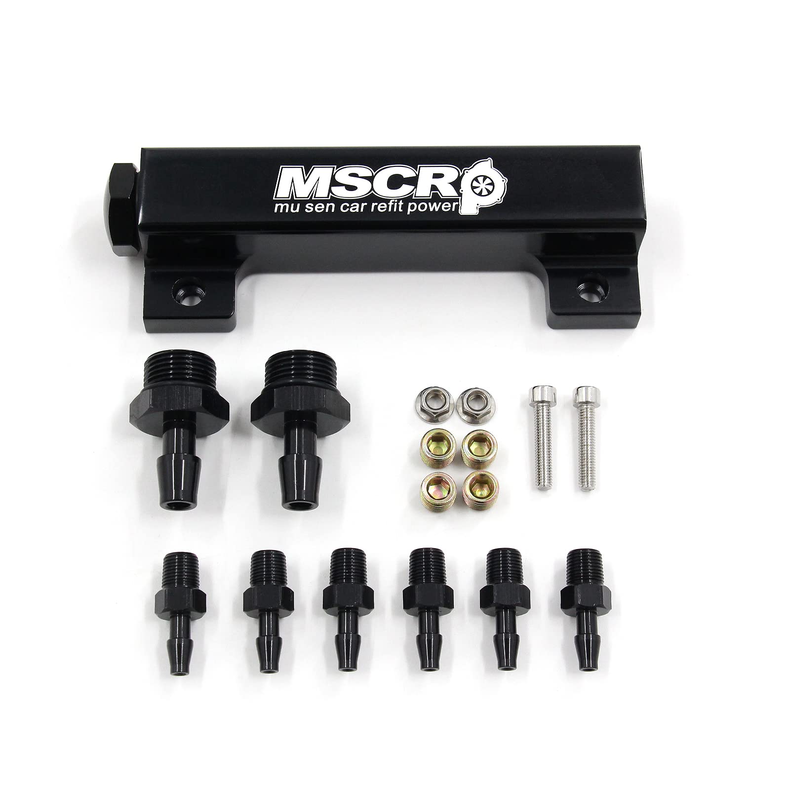 6 Port Vacuum Block Intake Manifold Kit Fuel Wastegate Turbo Boost 1/8Npt For Racing