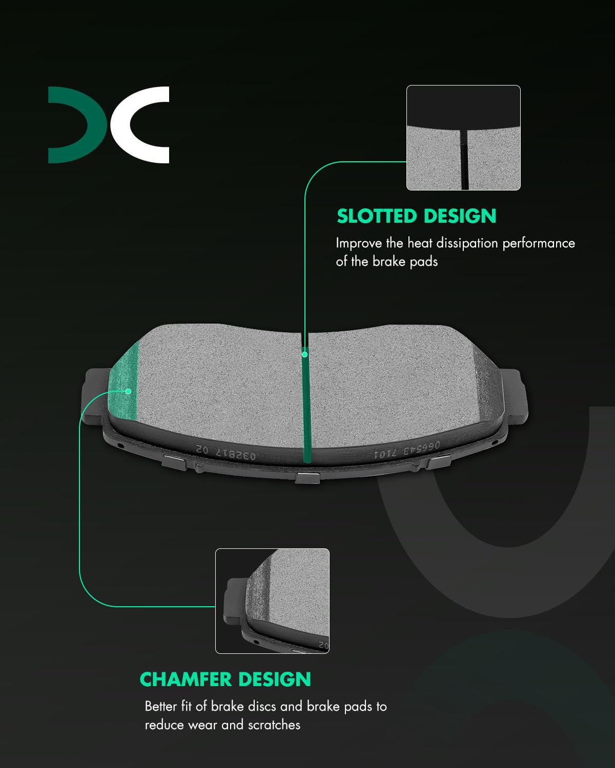 Scitoo D1521 D1086 Front Ceramic Rear Semi-Metal Brake Pads Sets Fit For Honda Accord Crosstour 2011,For Honda Crosstour 2012-20