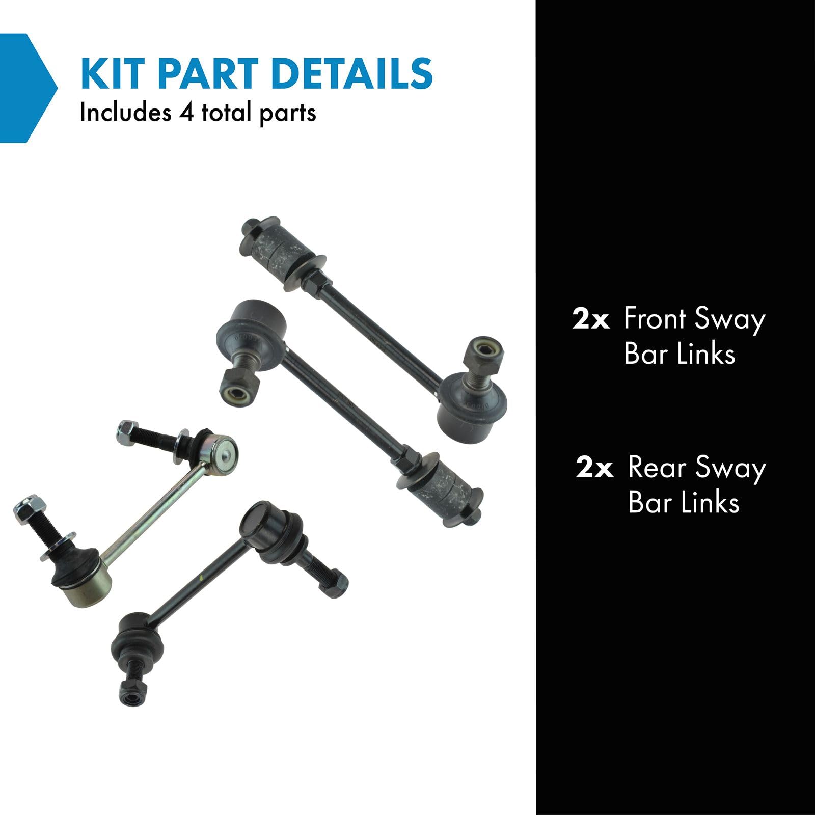 Trq Front & Rear Sway Bar Stabilizer Link Set Compatible With 2003-2009 Lexus Gx470 2003-2022 Toyota 4Runner 2007-2014 Fj Cruise