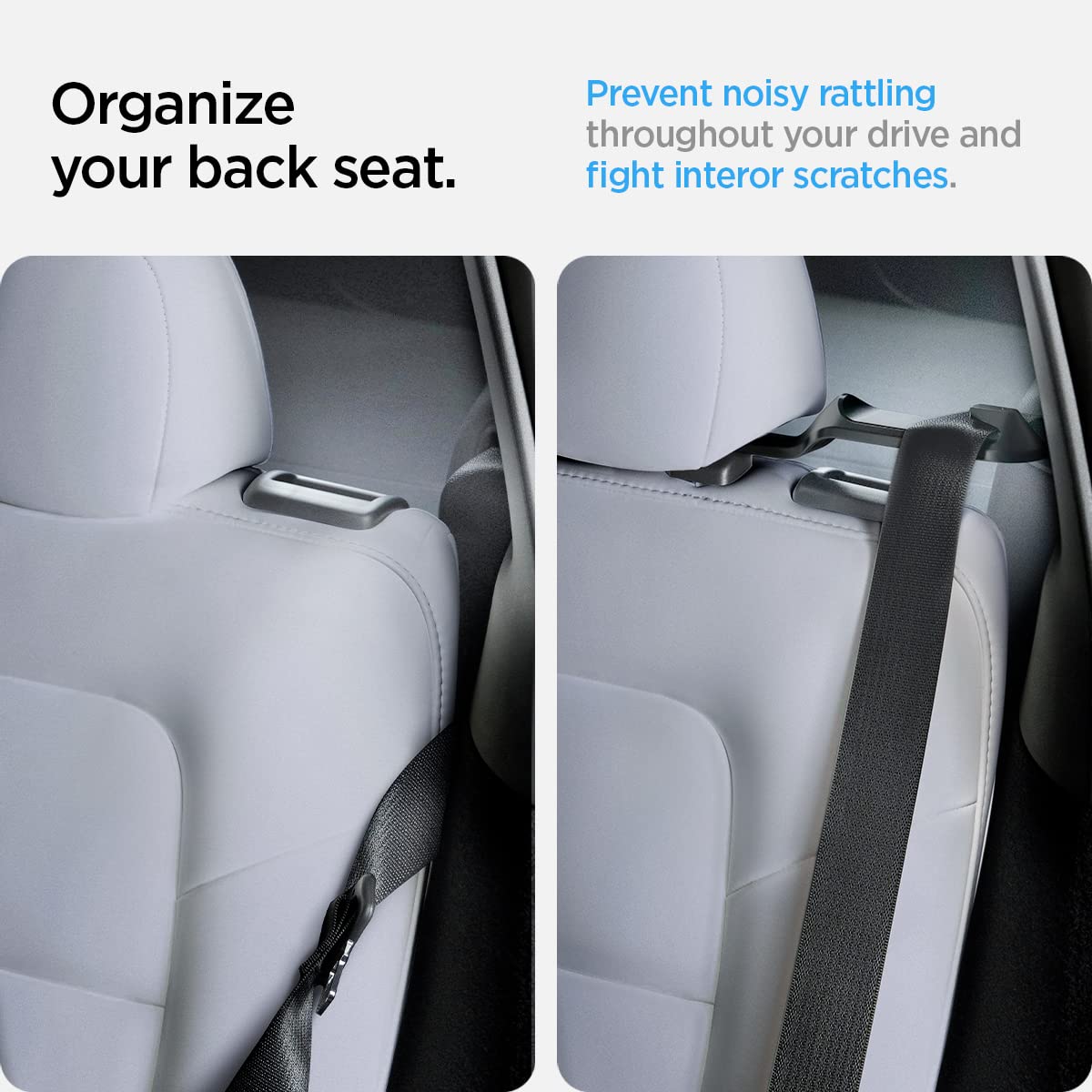 Spigen Backseat Seatbelt Guide Holder Designed For All Tesla Model Y 2025/2024/2023/2022 [Compatible With New Tesla Model Y 2025