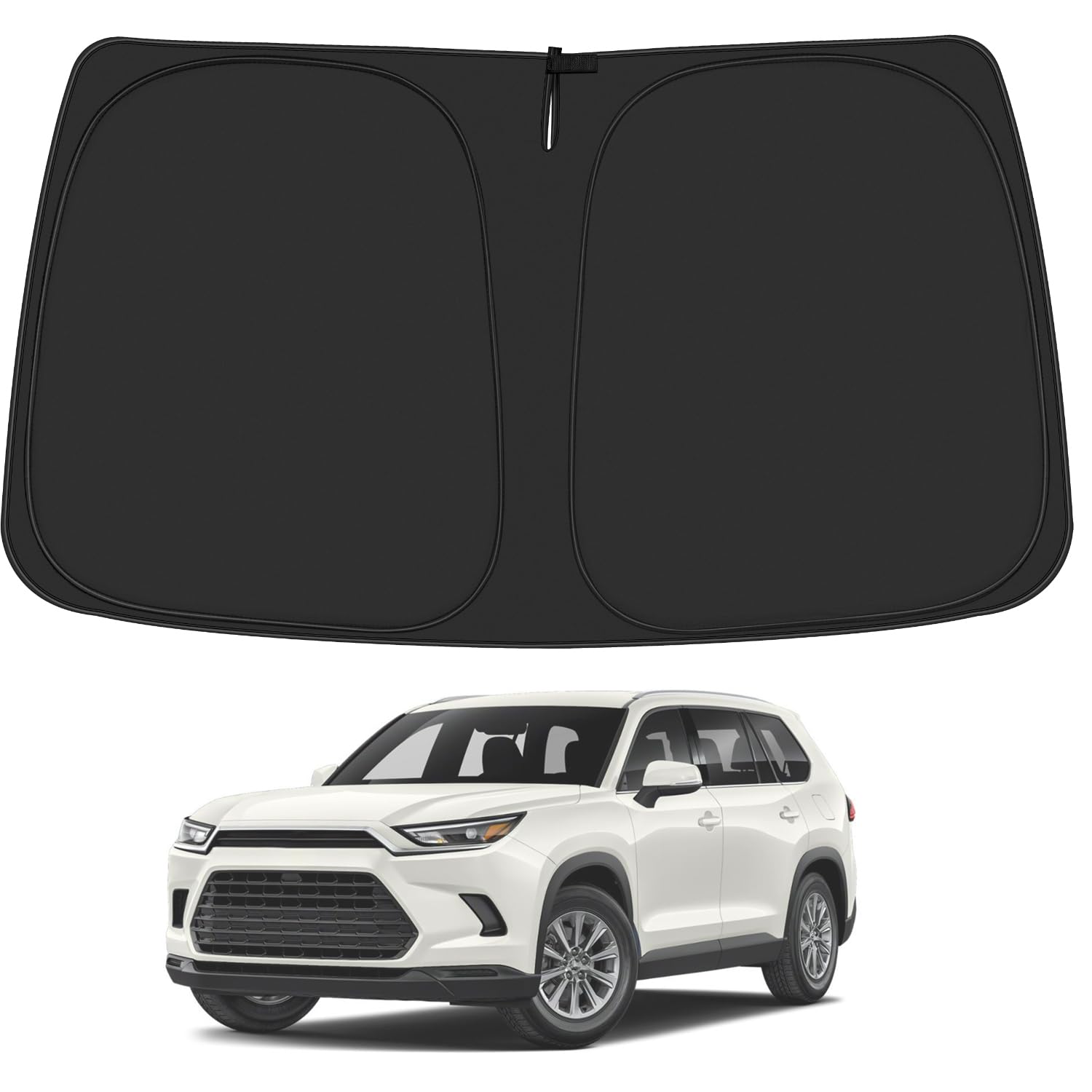 ULROLIT Windshield Sun Shade for 2024 Toyo-ta Grand Highlander Accessories, Foldable Window Sunshade Sun Visor Protector, Front 