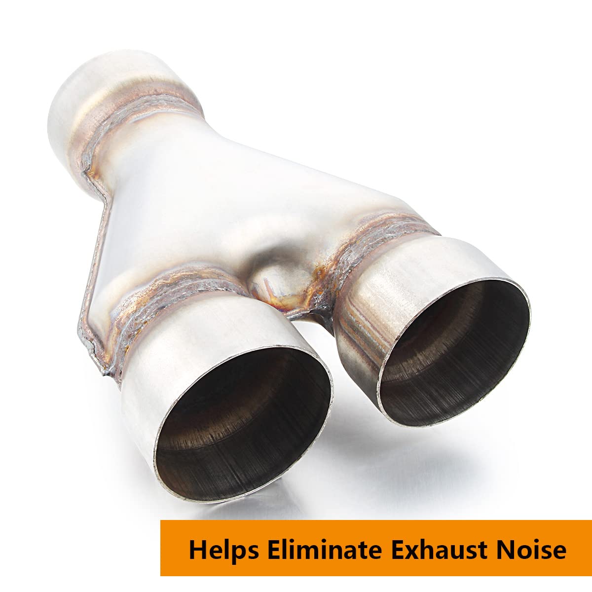 Exhaust Y Pipe 3'' Inlet, A-Karck 3'' Outlet Y Pipe Create Dual Exhausts Withstands High Temperatures