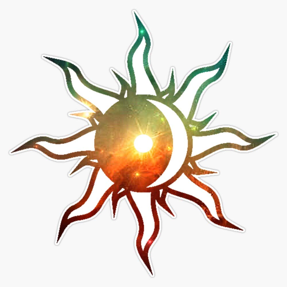 Galaxy Sun And Moon Vinyl Waterproof Sticker Decal Car Laptop Wall Window Bumper Sticker 5''