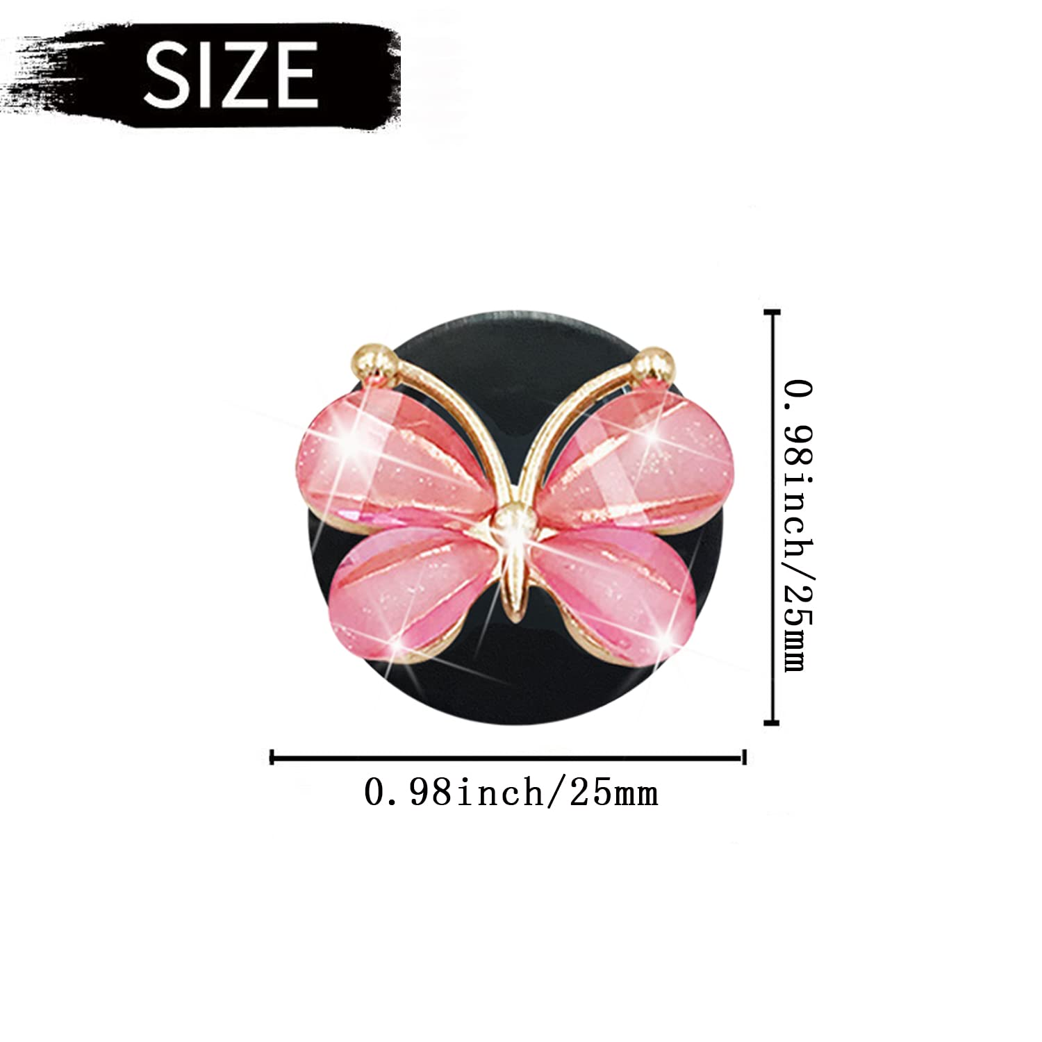 Cute Butterfly Air Vent Clips,3 Pcs Pink & White Butterfly Car Air Fresheners Vent Clips Long Lasting Car Diffuser Car Interior
