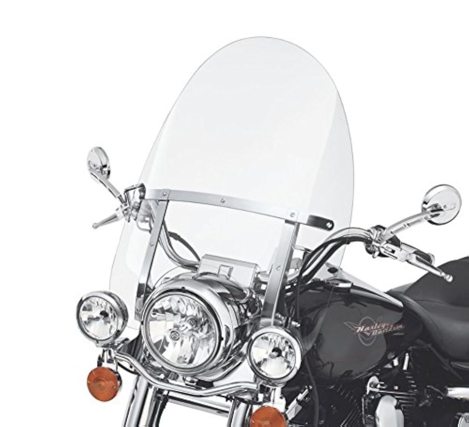 ECOTRIC 29'' x 22'' Motorcycle Windshield Compatible With 1994-2024 Harley Davidson Touring Road King FLHR FLHRS FLHRCI w/Bracke