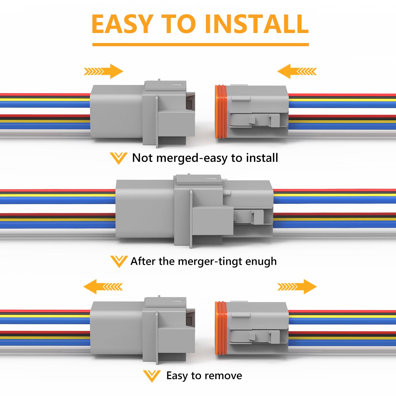 Newdeli Deutsch 8 Pin Connector Kit Waterproof Electrical Connector 16 Awg Male And Female Automotive Wire Connectors For Car Tr