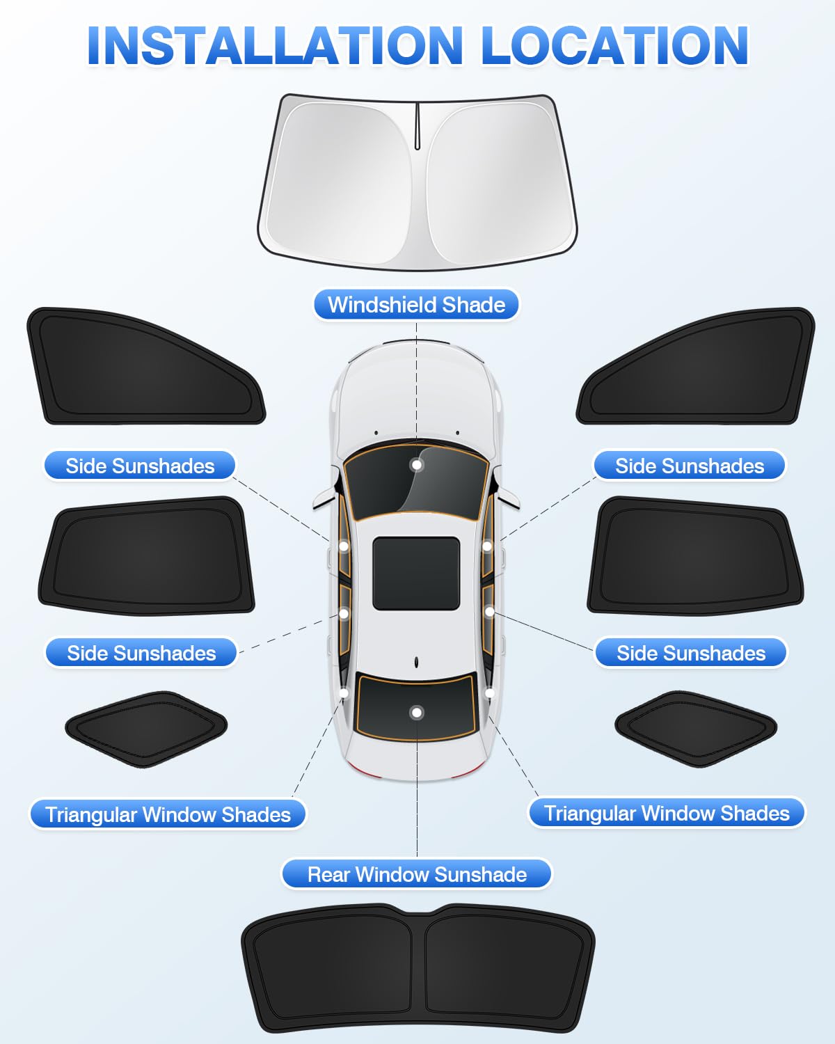 Canvcle Sunshades For 2025 Chevrolet/Chevy Equinox Accessories Windshield Sun Shade Side Rear Window Shade Cover Sun Visor Shiel