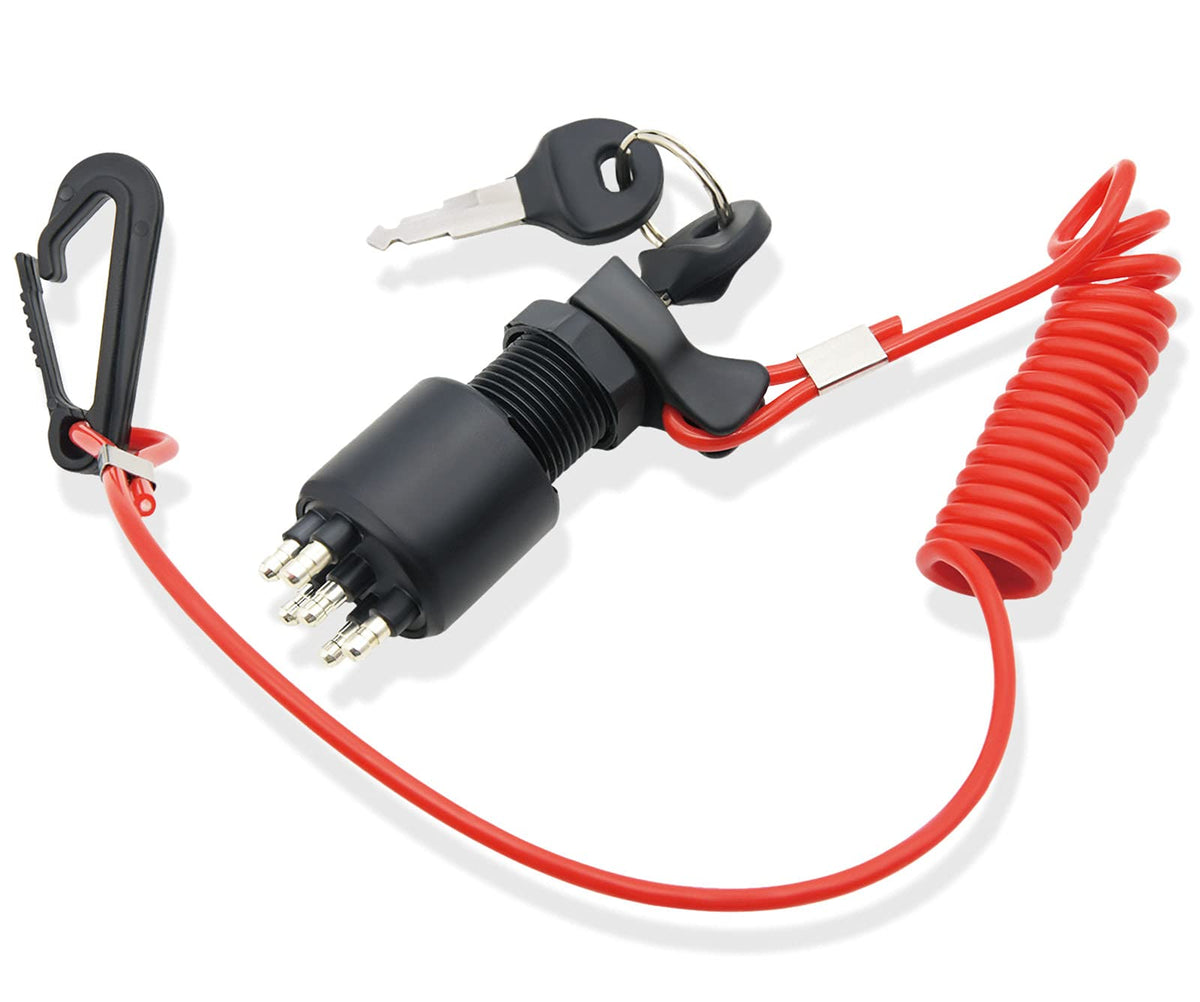 5005801 Ignition Key Switch Compatible with OMC Johnson Evinrude 40-200HP Outboard Motor Replace175974 5005801 Ignition Switch a