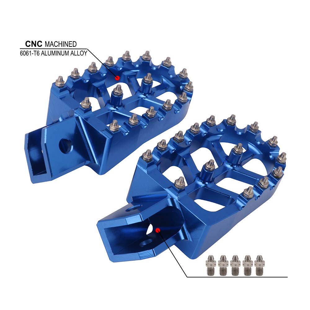 Anxin Motorcycle Foot Pegs Footpeg Pedals Footrest For Pw50 1981-2023 Pw80 1983-2006 Pit Dirt Bike Blue