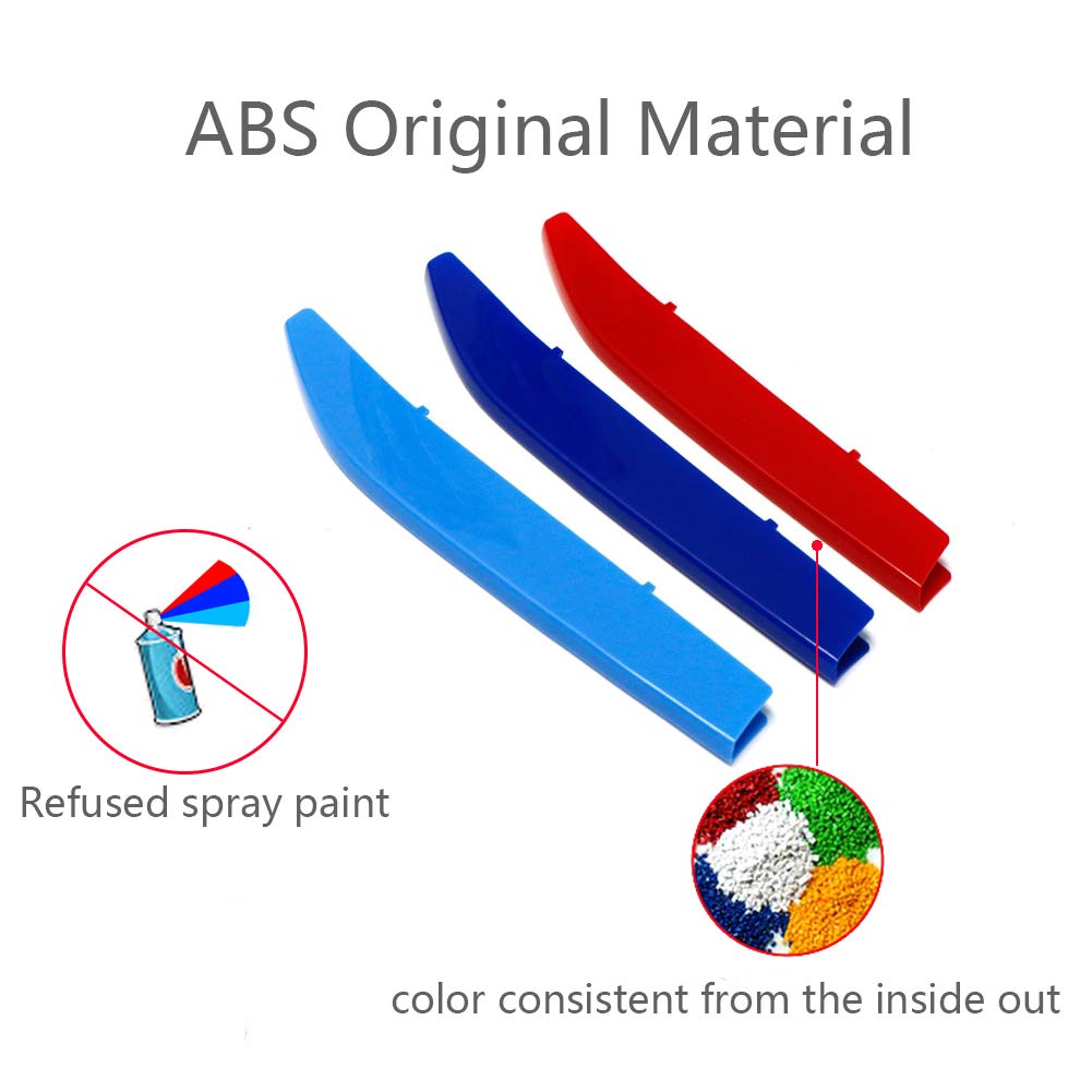 Lanyun M Colors(Red Blue Light Blue) Grille Insert Trims Decorate Compatible With 2016-2018 Bmw G11 G12 7 Series 9-Beam Standard