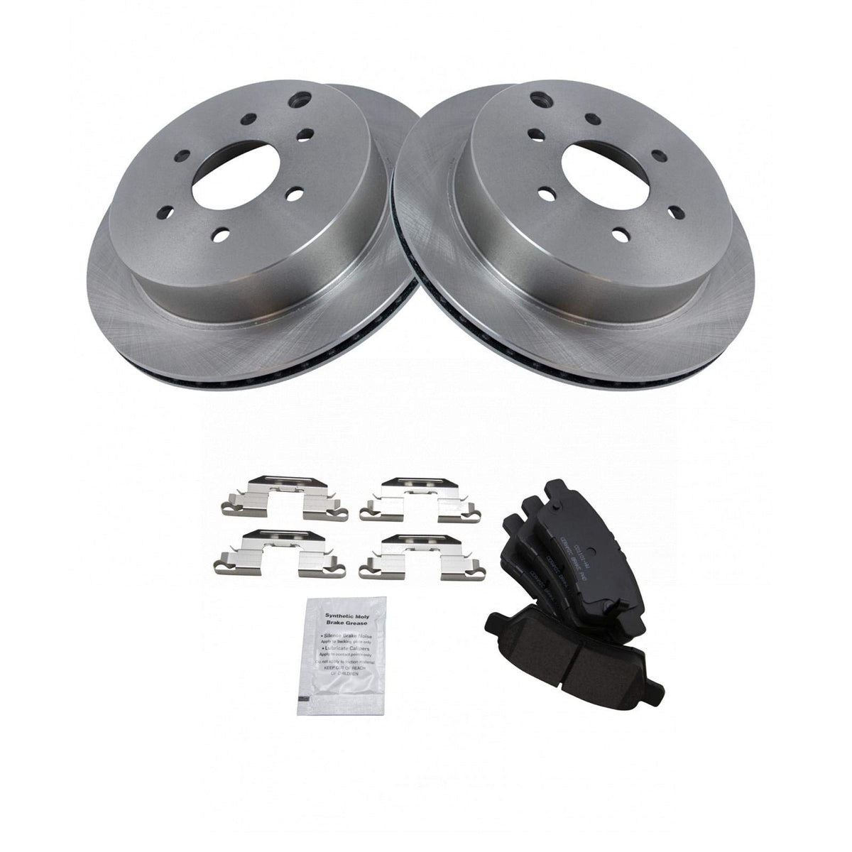 Trq Rear Brake Pad & Rotor Kit Brake Pads Brake Rotor Ceramic Compatible With 2006-2007 Nissan Xterra