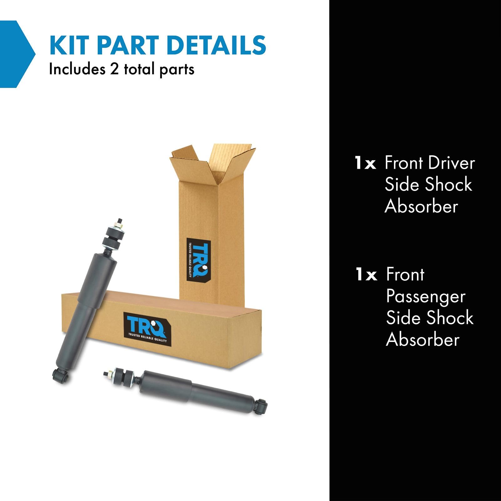 Trq Front Shock Absorber Set Compatible With 1994-2001 Dodge Ram 1500 1994-2002 Ram 2500 Ram 3500