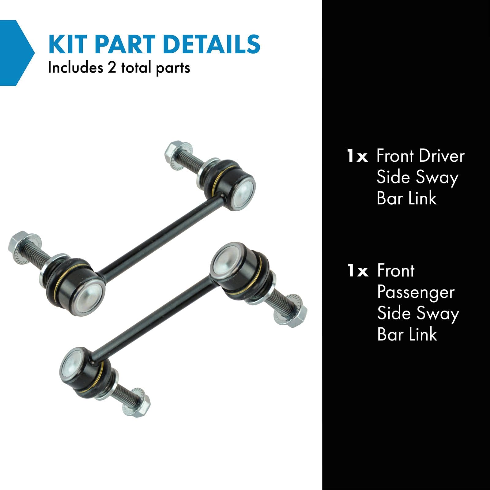 Trq Front Sway Bar Stabilizer Link Set Compatible With 2008-2014 Cadillac Cts 2004-2009 Srx 2005-2011 Sts
