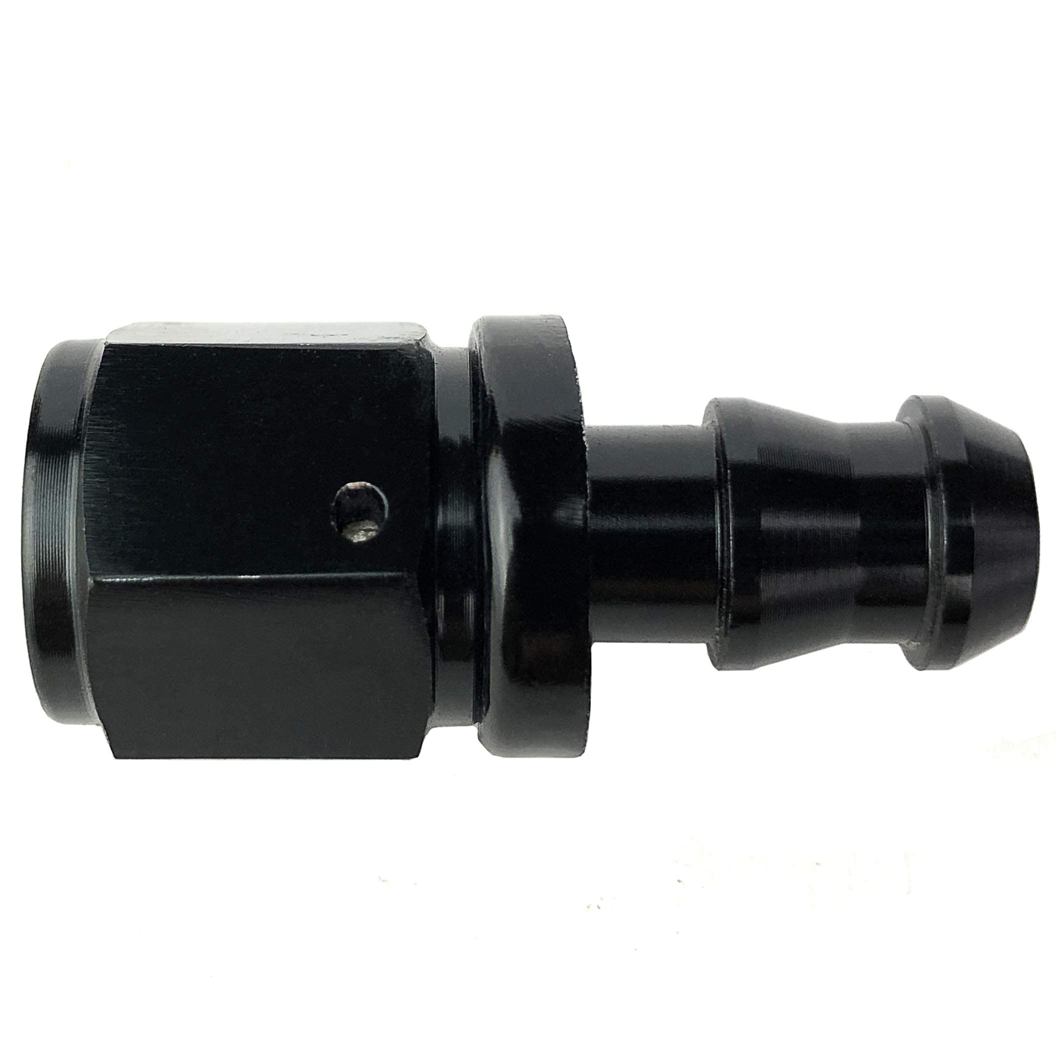 10AN Aluminum AN 10 Female Swivel to AN10 Push-on/Lock Hose Barb Fuel Oil Line Fitting End Straight Black