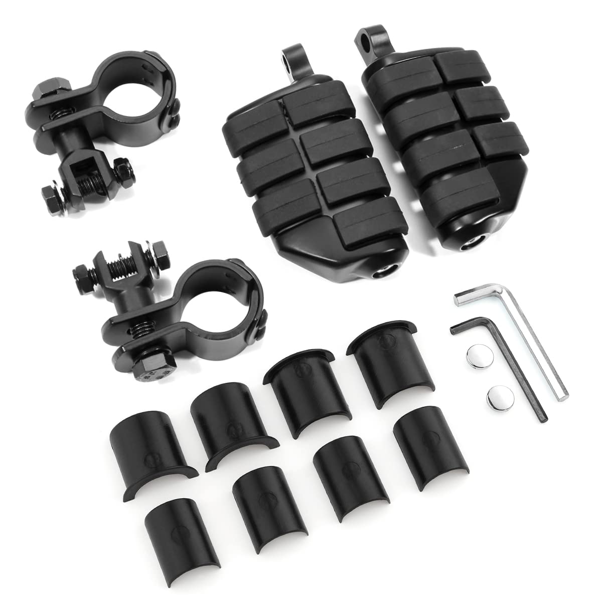 Motorcycle Foot Pegs Foot Rest Highway Footpegs Compatible With Road King Street Glide Honda Kawasaki Suzuki Yamaha 25Mm 32Mm 34M (Black)