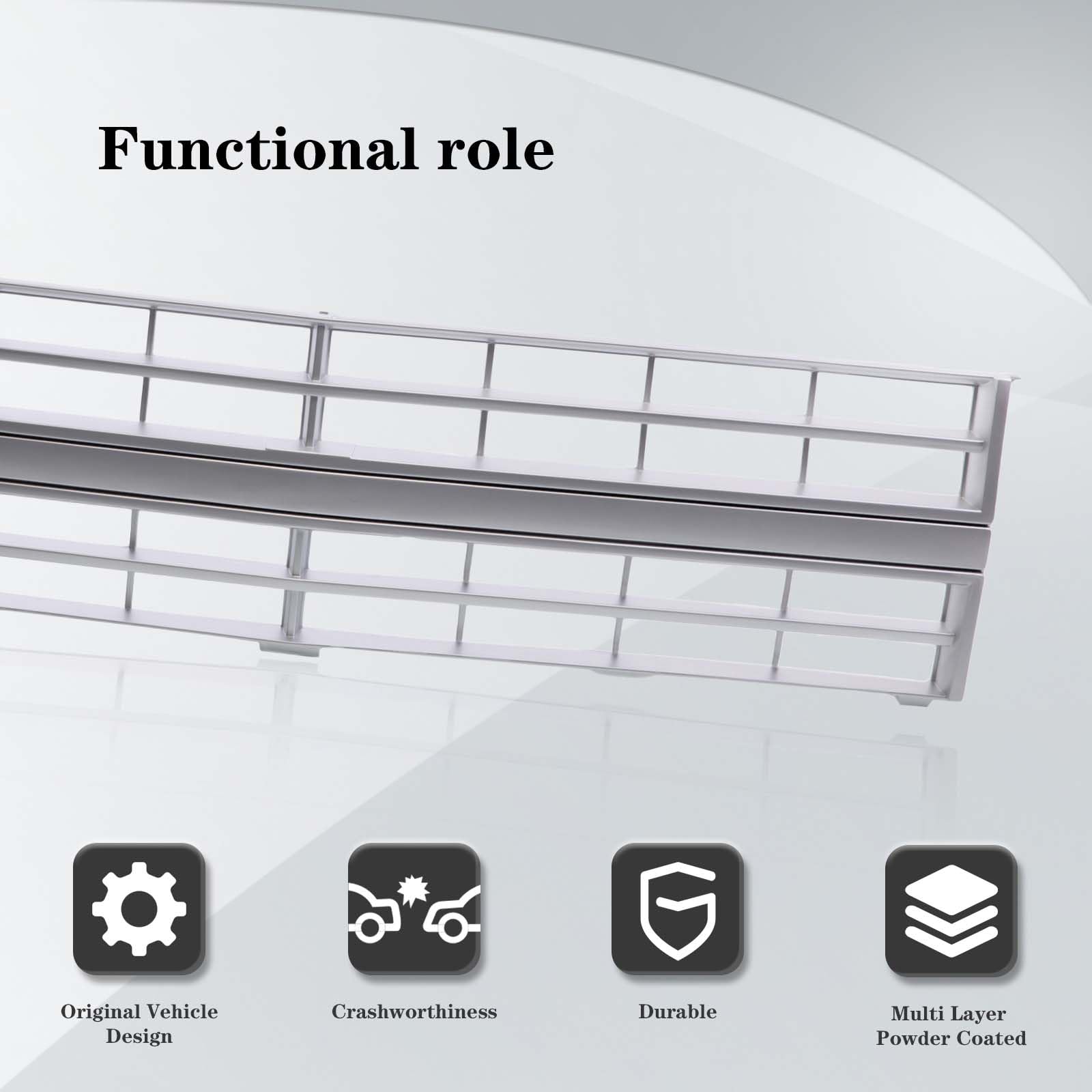 Carpartsdepot Front Grille Grill Silver Compatible With Chevrolet 1985-1988 C/K R/V 10 20 30 Series/Blazer Gm1200139 15554910 Without Molding Hole & Emblem Provision