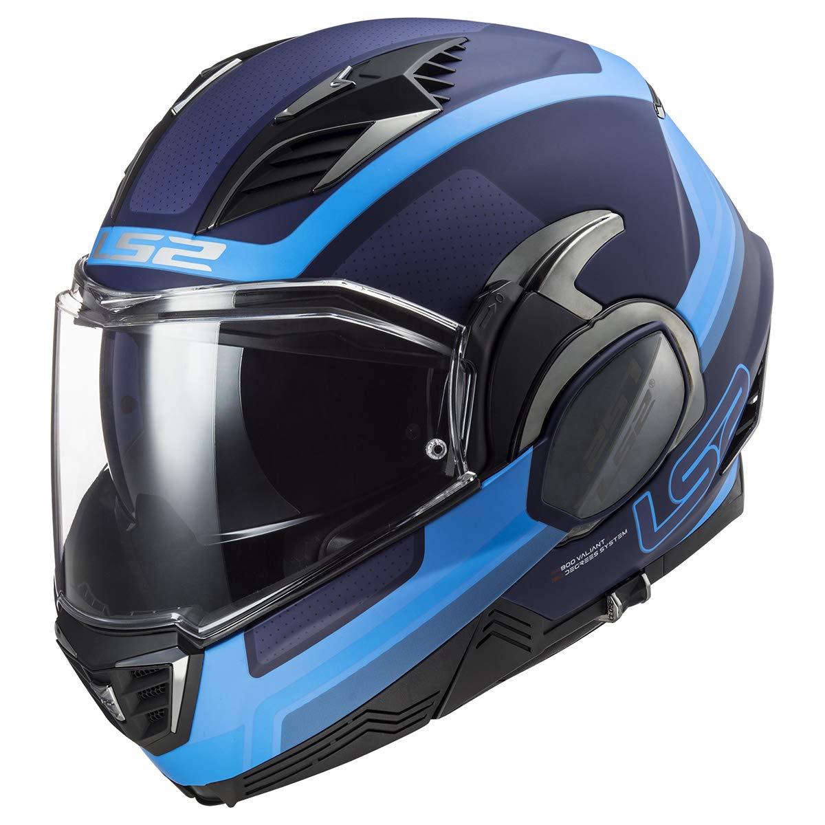 Ls2 Helmets Valiant Ii Orbit Modular Helmet (Matte Blue - X-Small)