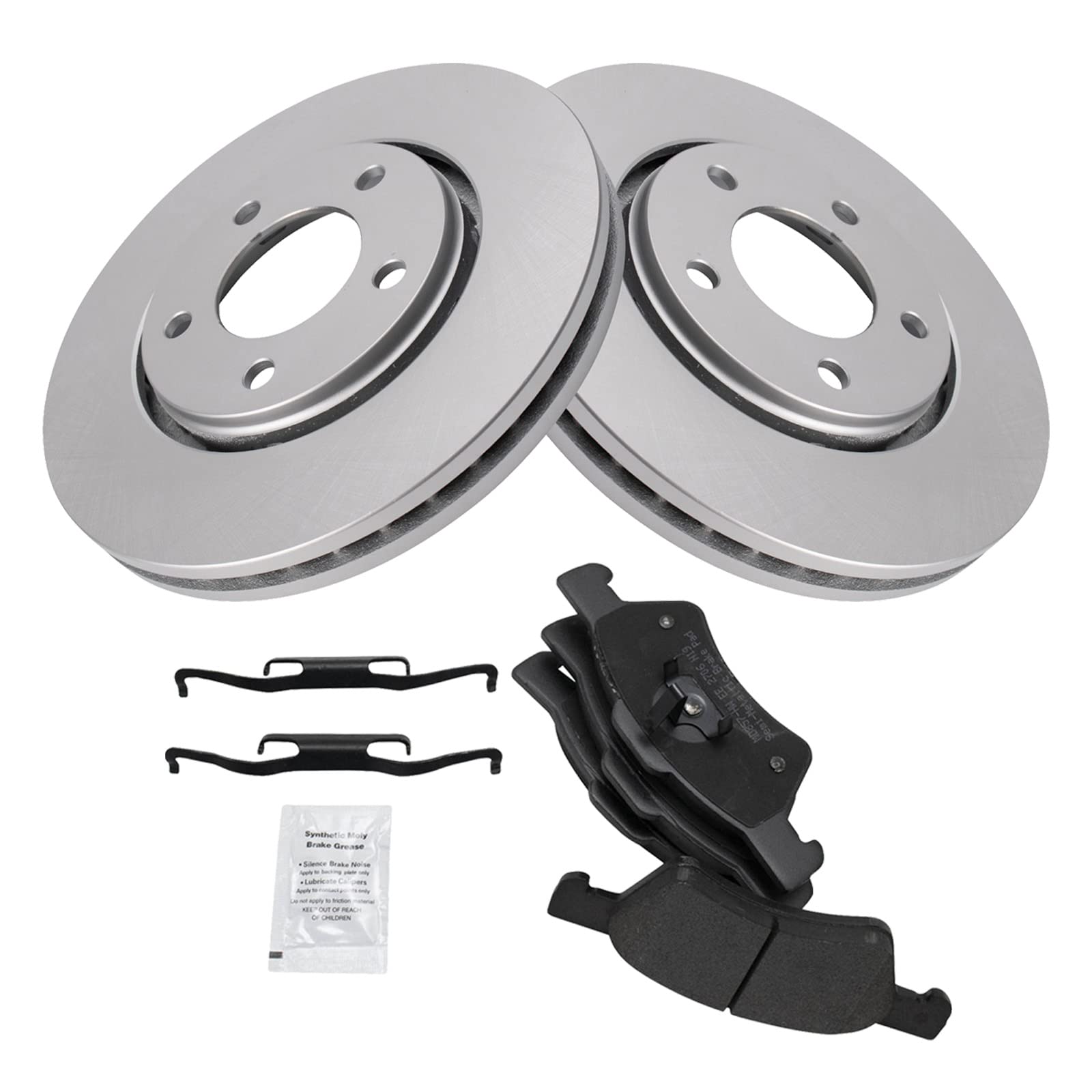 Trq Front Brake Pad & Rotor Kit Brake Pads Brake Rotor Semi-Metallic Premium G-Coated Compatible With 2001-2007 Chrysler Town &