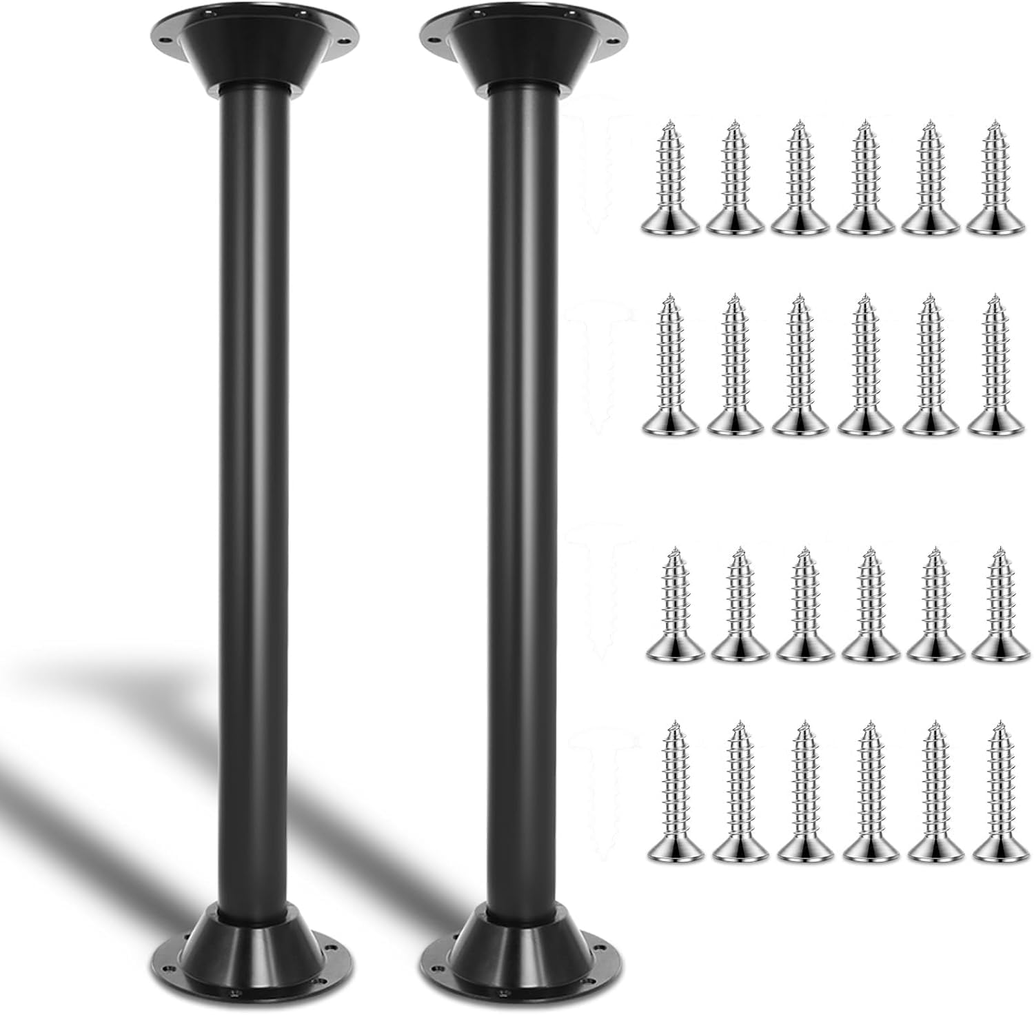 2 Pack 27 RV Table Legs with Base Mount, Heavy-Duty RV Table Base Mount Kit, Stable RV Tables Support Legs for Camper