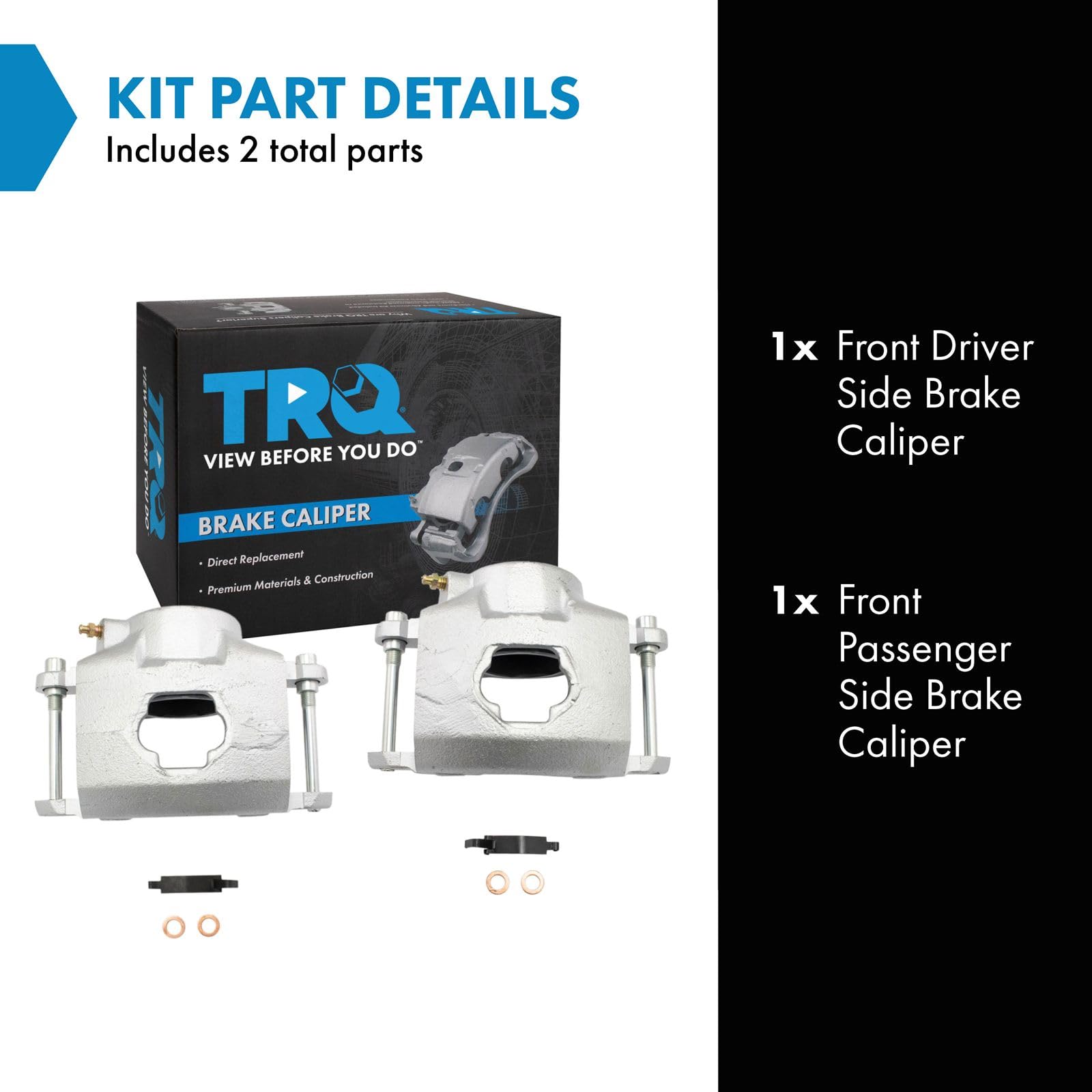 Trq Front Brake Caliper Set Compatible With 79-92 Cadillac 81-82 Checker 79-95 Chevrolet Gmc