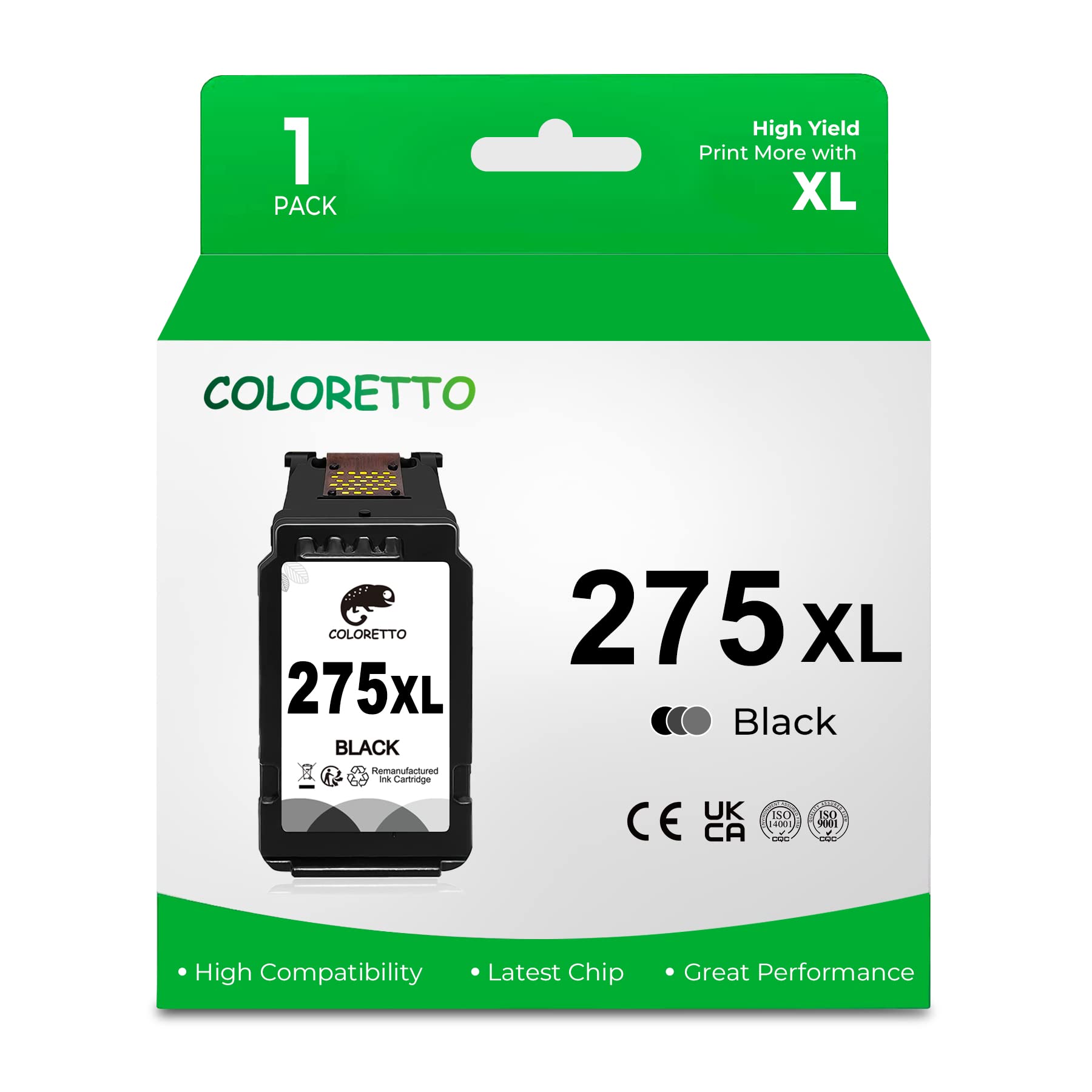 Coloretto 275Xl Ink Cartridge For Canon Printers As Replacement Of Canon Pg-275 Xl Pg-275 275Xl Pg275 For Canon Pixma Ts3522 Ts3