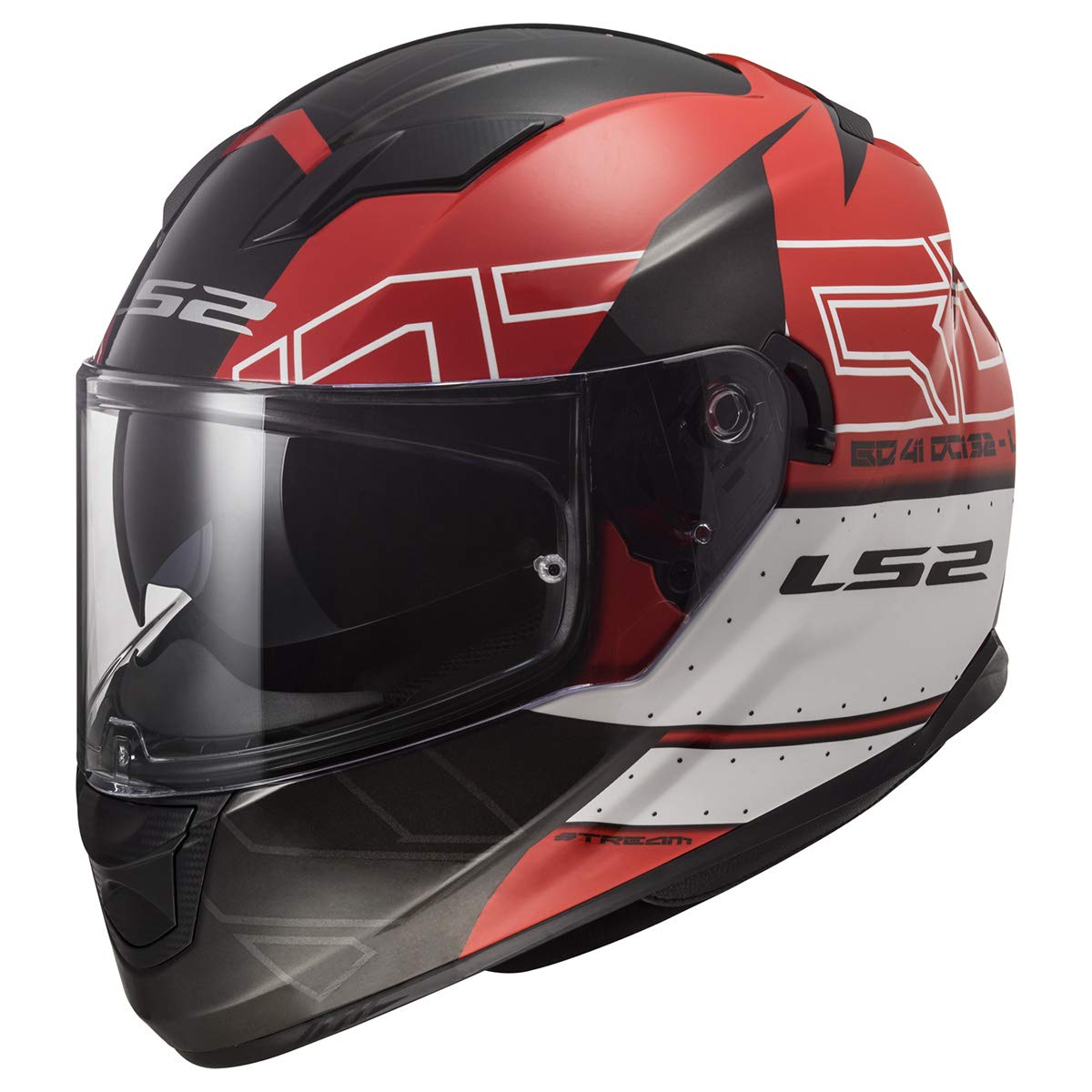 Ls2 Helmets Full Face Stream Evo Kub Helmet (Black Red - Large)
