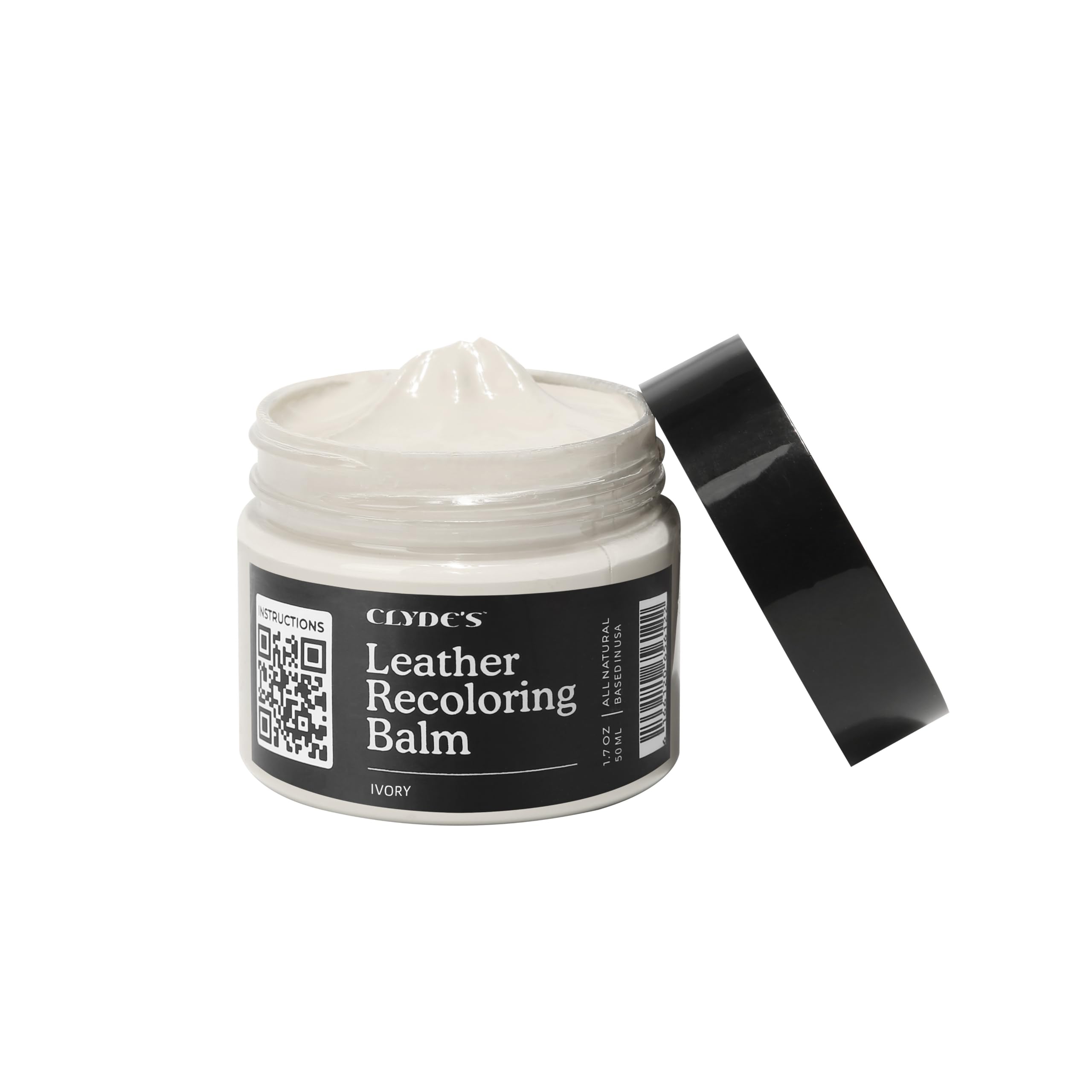 Clyde'S Recoloring Balm | Non-Toxic Material Dye & Restorer For Furniture, Car Seats, & More | 23 Colors (Ivory, 50Ml)