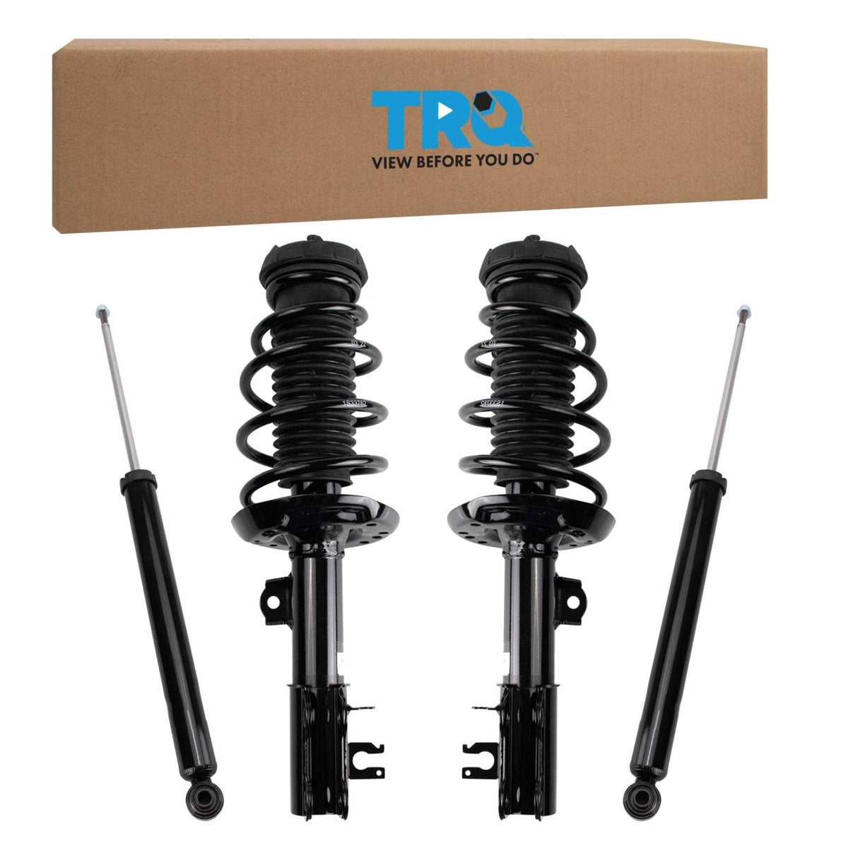 Trq Front And Rear Complete Strut Assembly & Shock Absorber Kit Complete Strut & Coil Spring Assembly Compatible With 2012-2019 