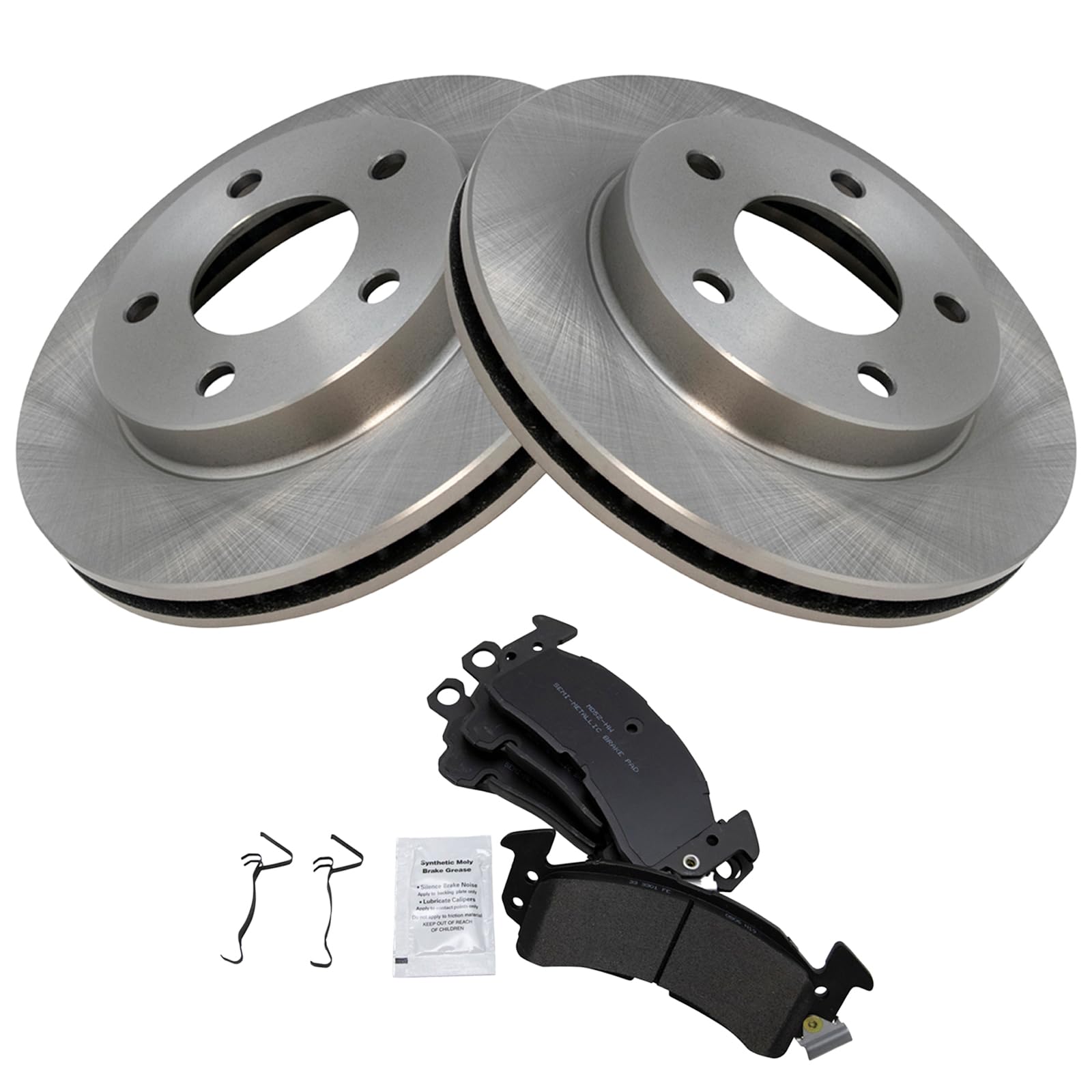 Trq Front Brake Pad & Rotor Kit Semi-Metallic Compatible With 85-90 98 85-86 Electra