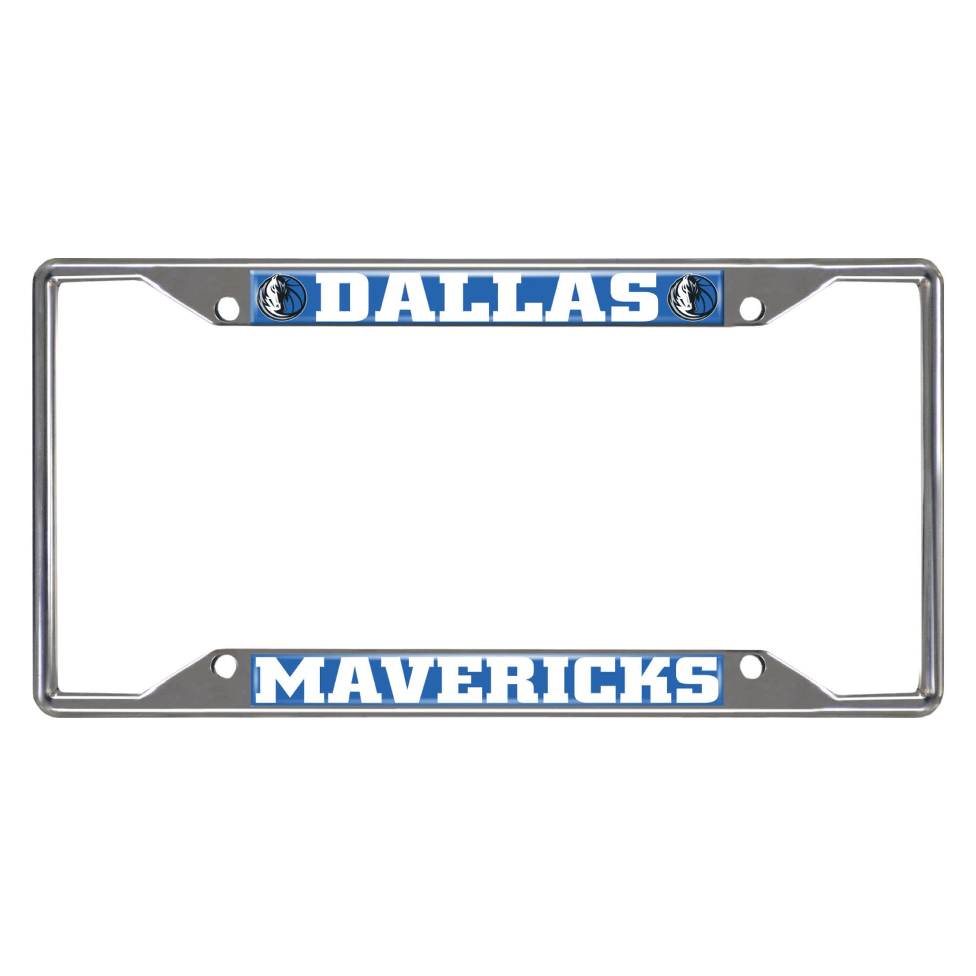 Fanmats 14853 Dallas Mavericks Chrome Metal License Plate Frame, Team Colors, 6.25In X 12.25In