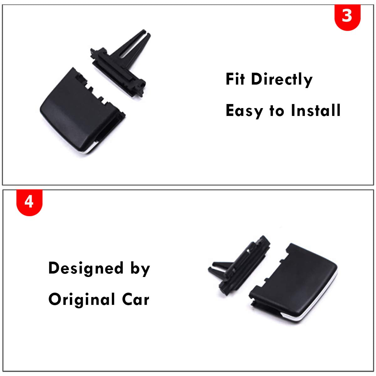 Moonlinks Compatible With Mercedes Benz Front Left Right Air Vent Clips Tabs, Front Row Air Grille Tabs Clip For W166 Ml Class 2