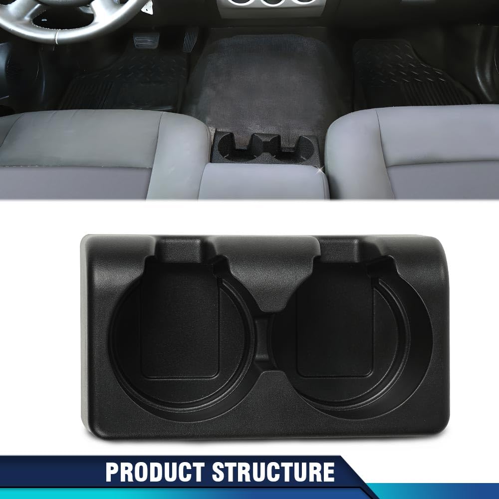 Pit66 Bench Seat Dual Cup Holder Center Console Insert Double Storage Front Rear Compatible With Chevy Colorado 2004-2012/Fit Gm