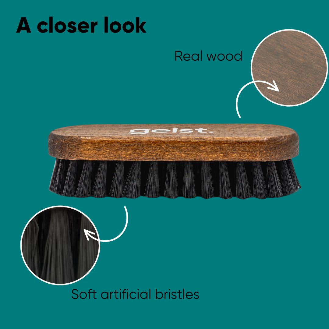 Geist. Leather & Upholstery Cleaning Brush Large | For Detailing Leather Car Seats, Leather Sofas, And Alcantara | For Car Interiors, Furniture, Boots, Shoes, Bags And More