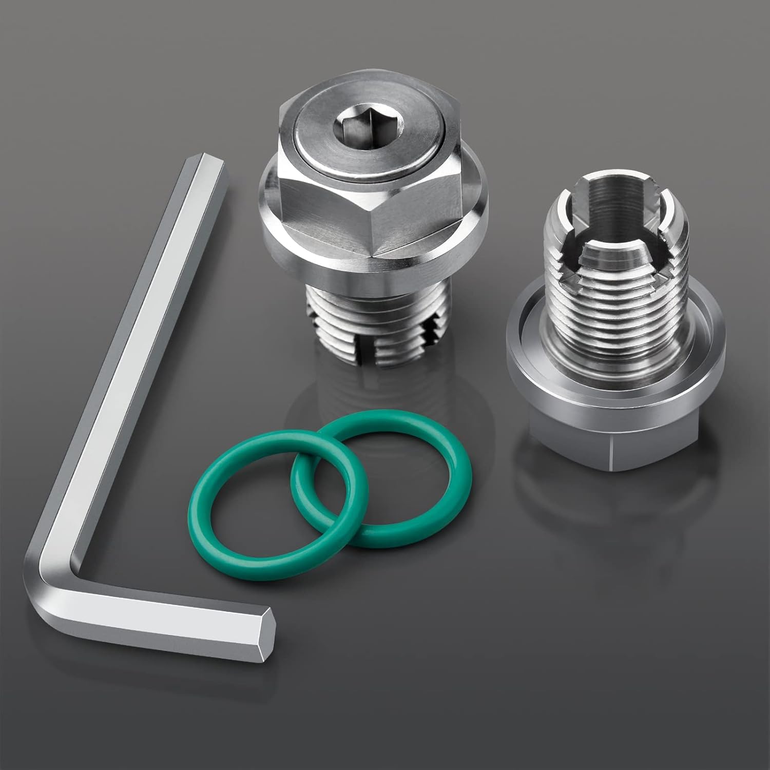 Deefill 1/2-20 Double Oversize Piggyback Oil Drain Plug, Stainless Steel Self Tapping Oil Pan Thread Repair Kit